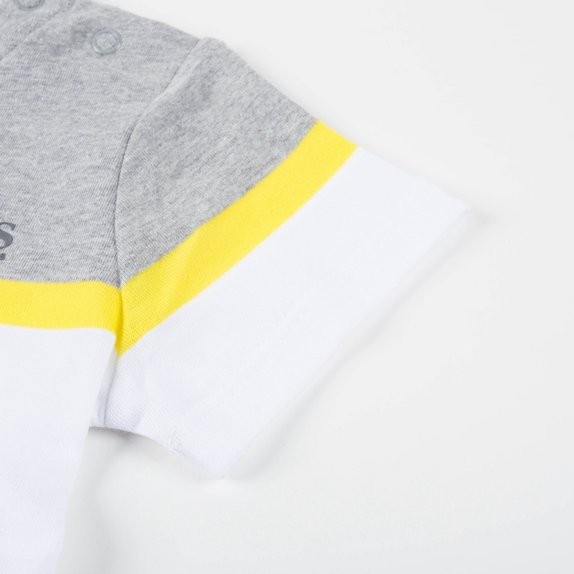 Baby Boys White & Grey Cotton T-Shirt