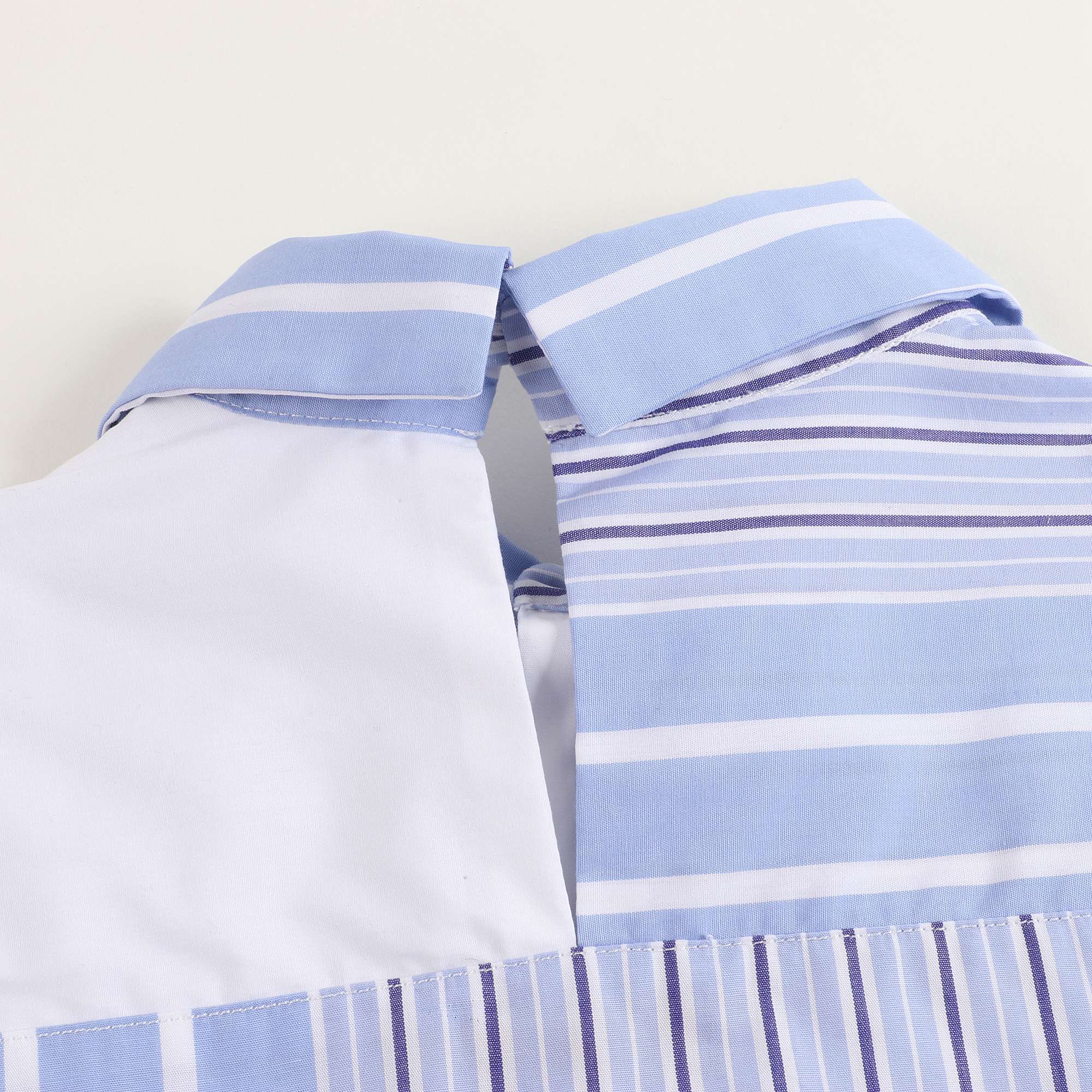 Girls Sky Blue Striped Cotton Shirt