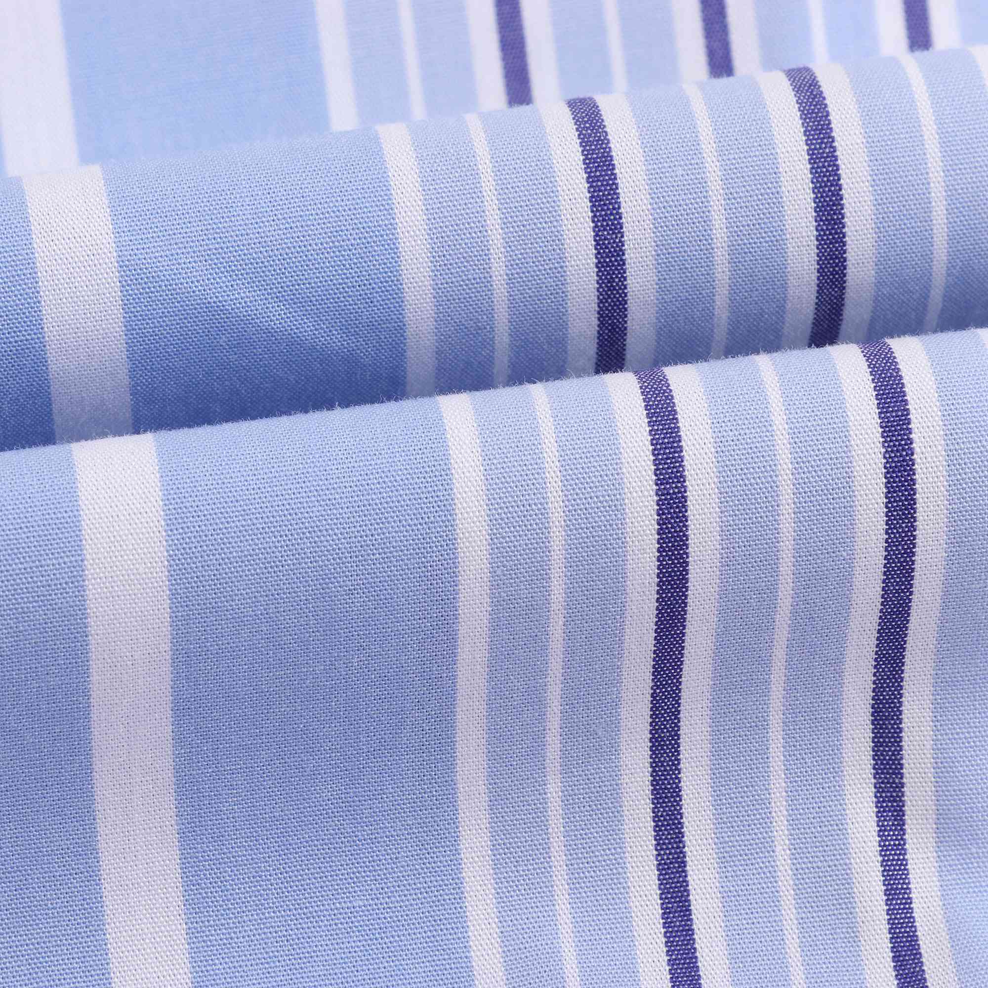 Girls Sky Blue Striped Cotton Shirt