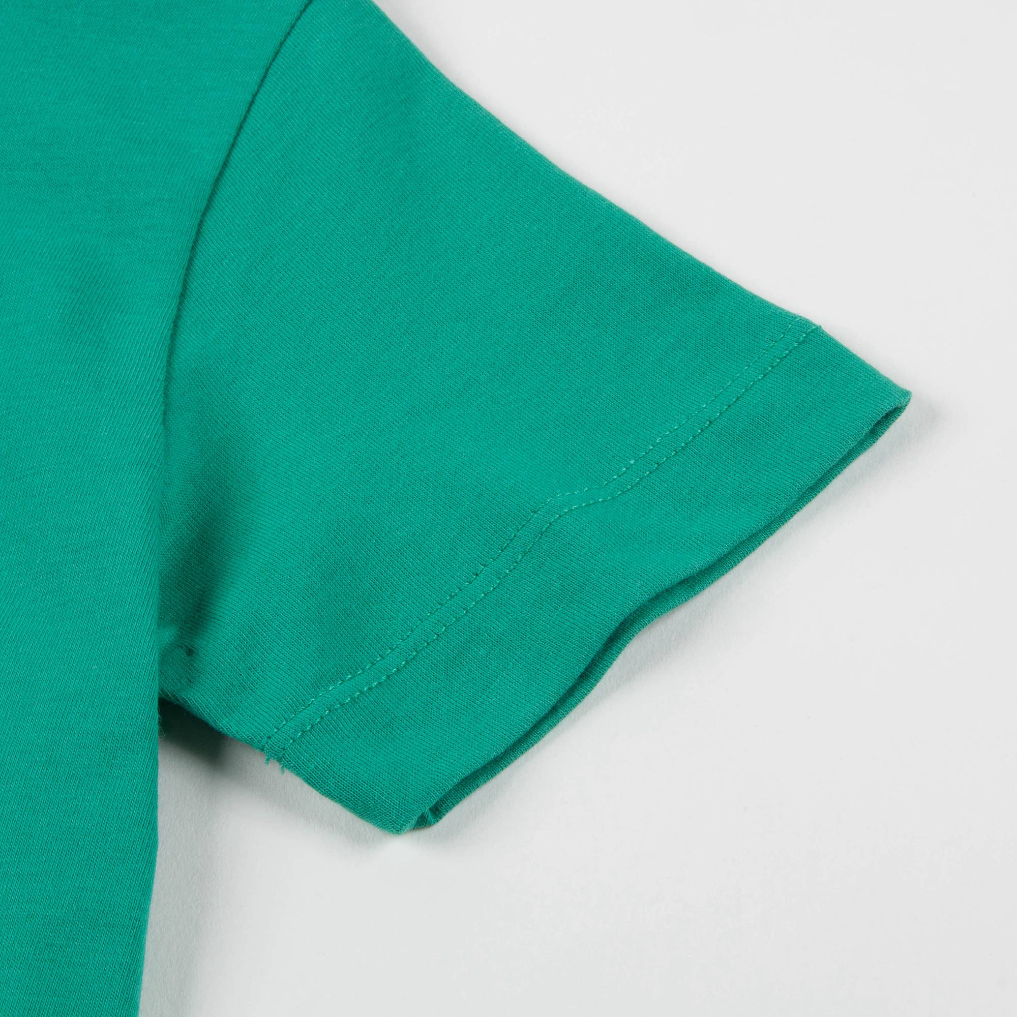 Boys Green Printed Cotton T-shirt