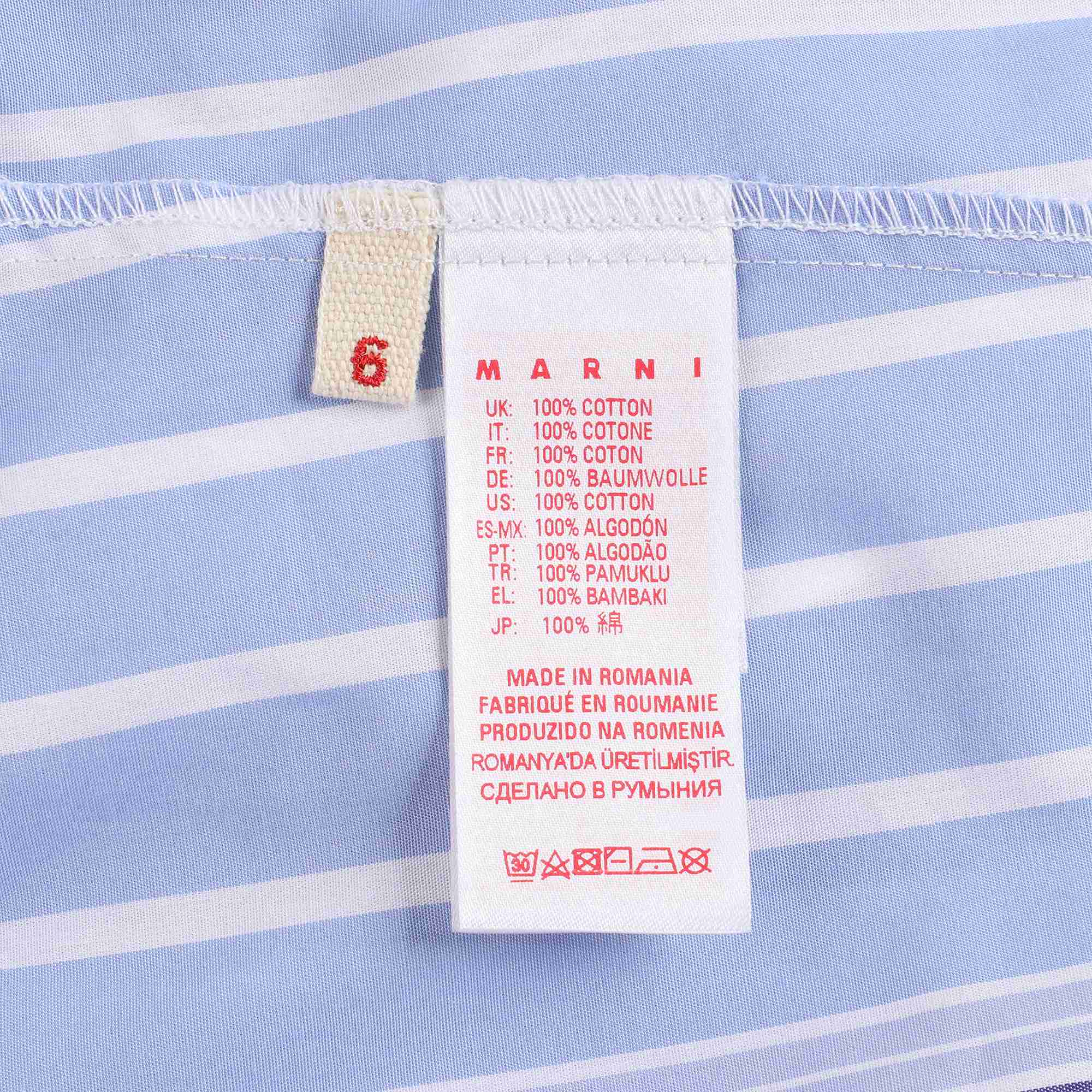 Girls Sky Blue Striped Cotton Shirt