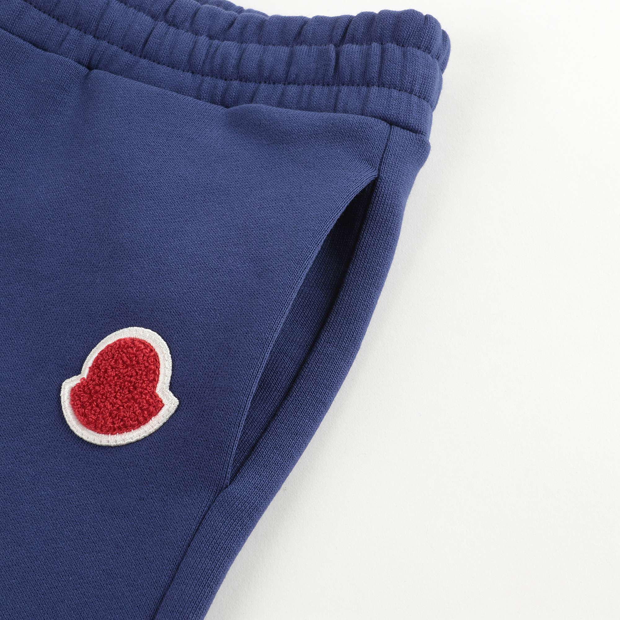 Boys Dark Blue Logo Cotton Trousers