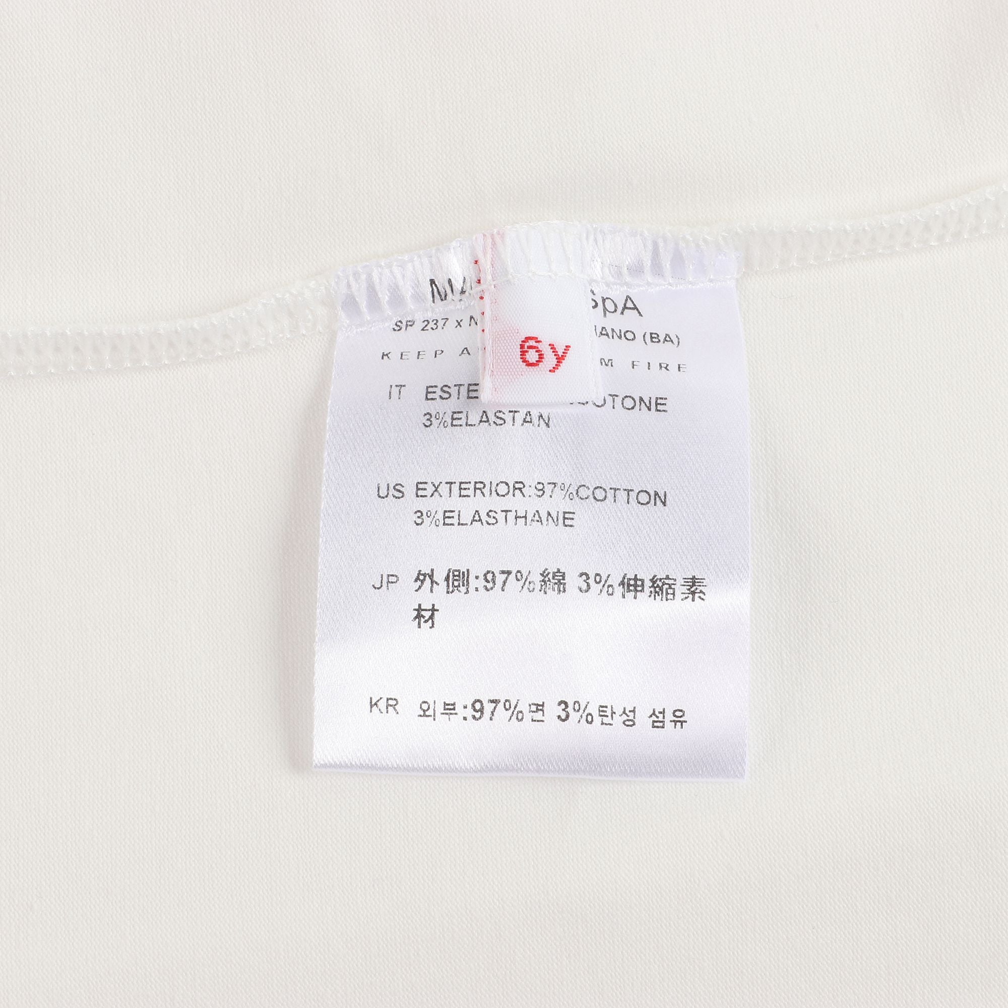 Girls White Cotton T-shirt