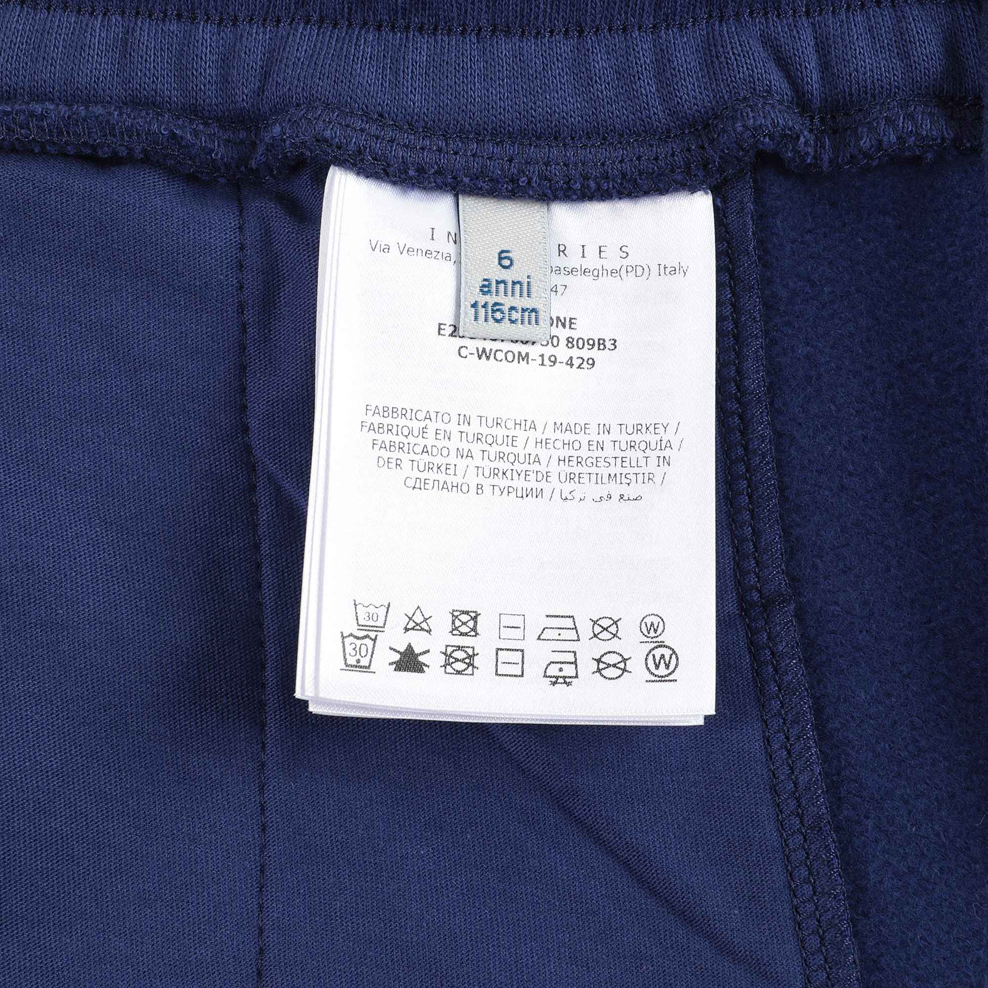 Boys Dark Blue Logo Cotton Trousers
