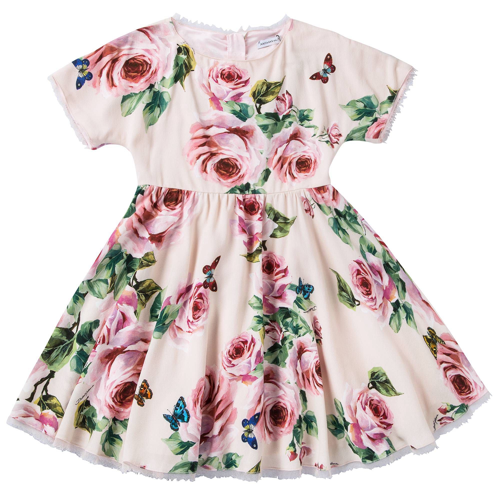Baby Pale Pink & Rose "Butterfly" Dress