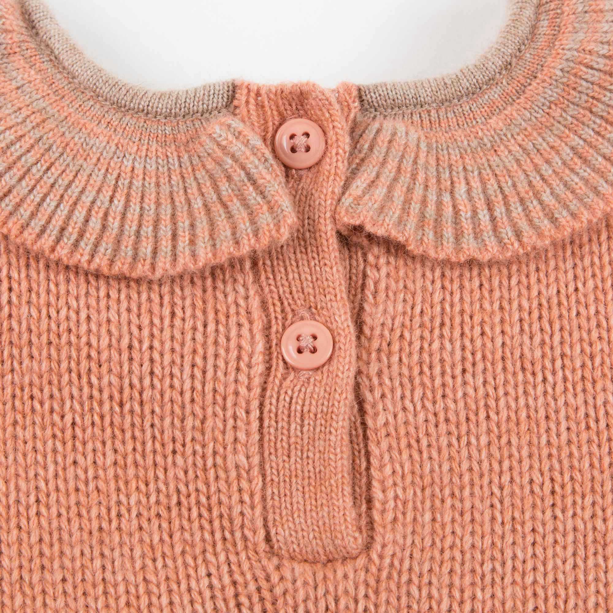 Girls Light Orange Knitted Dress