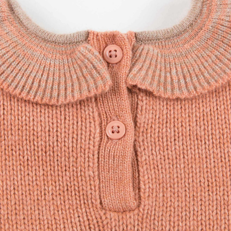 Girls Light Orange Knitted Dress