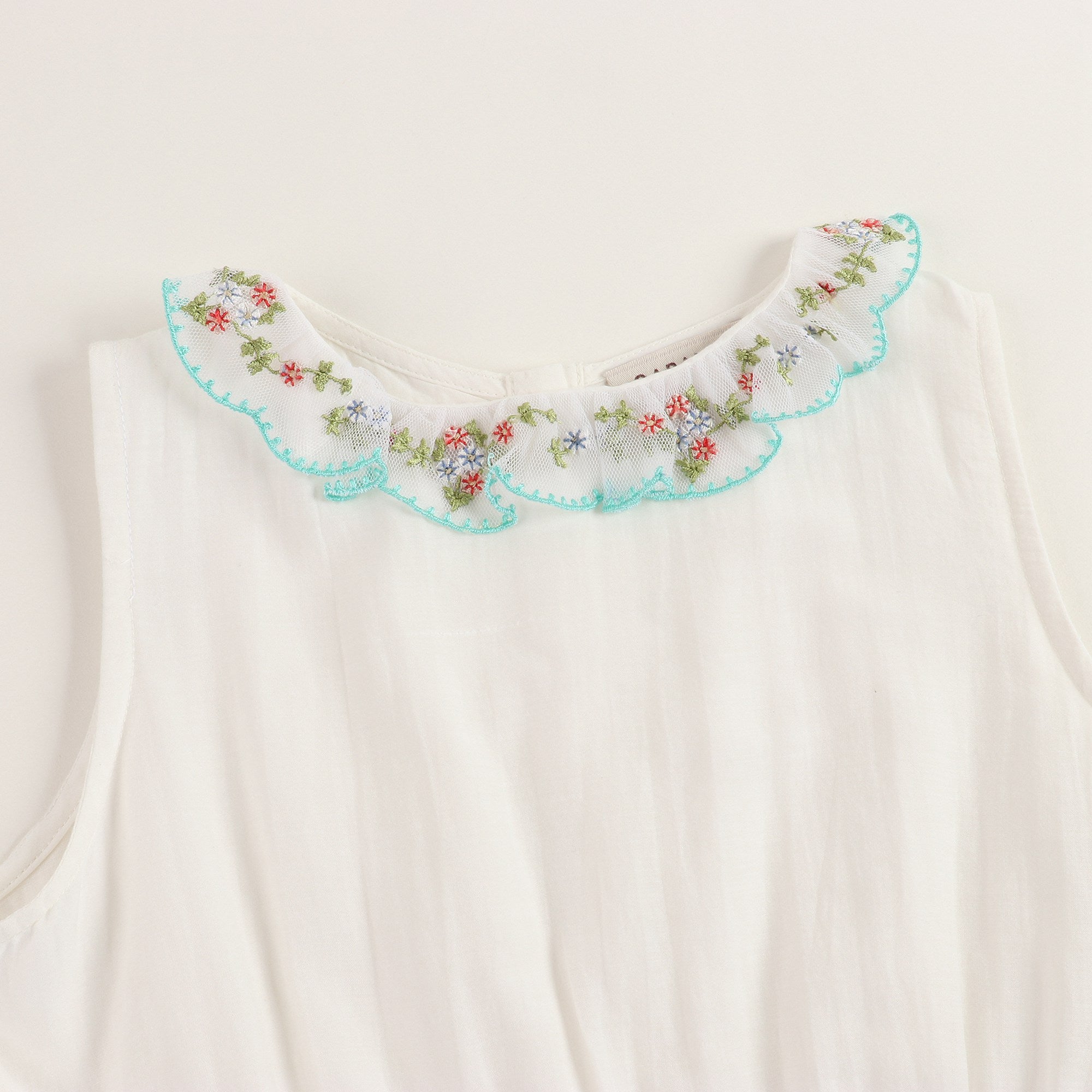 Girls White Cotton Dress