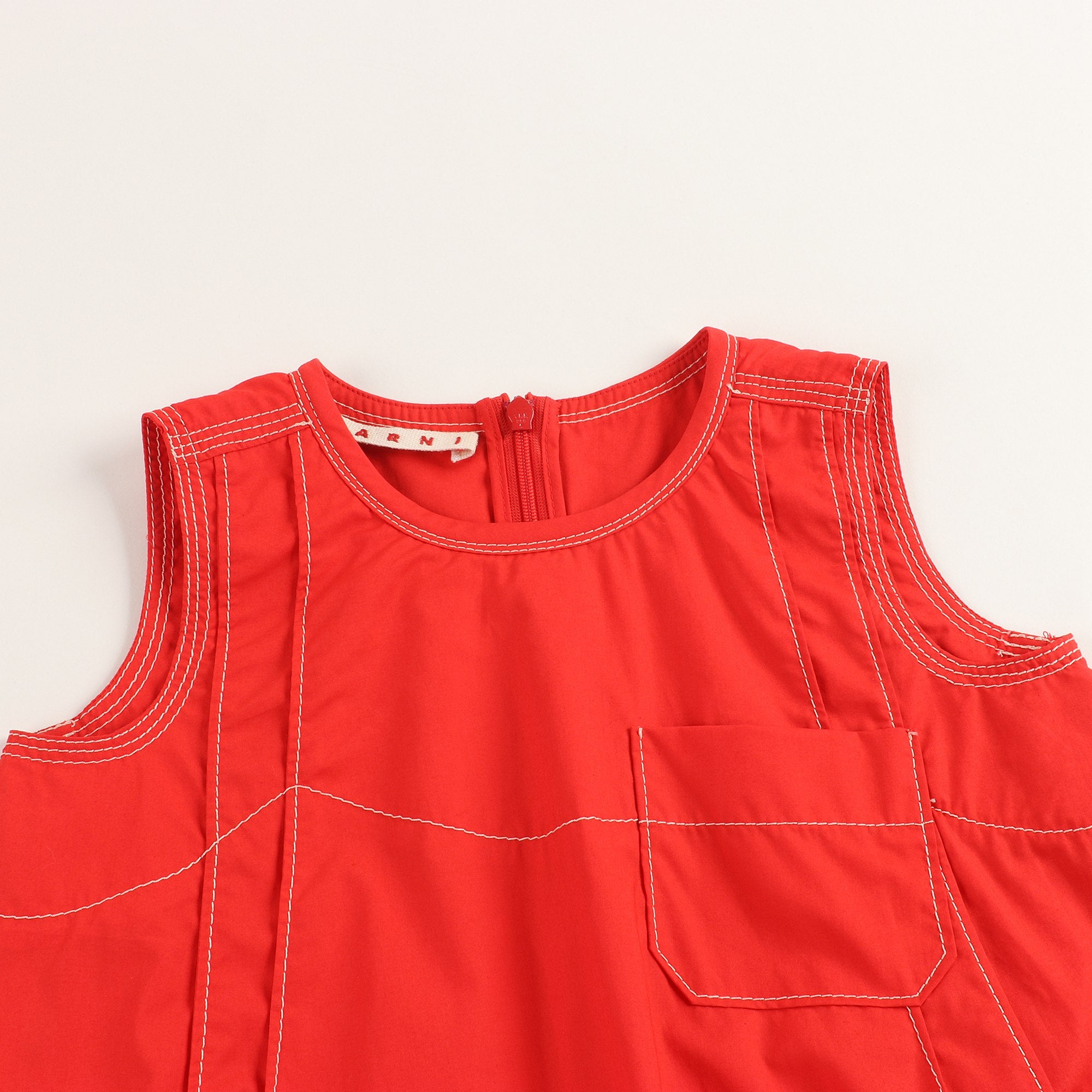 Girls Bright Red Cotton Dress