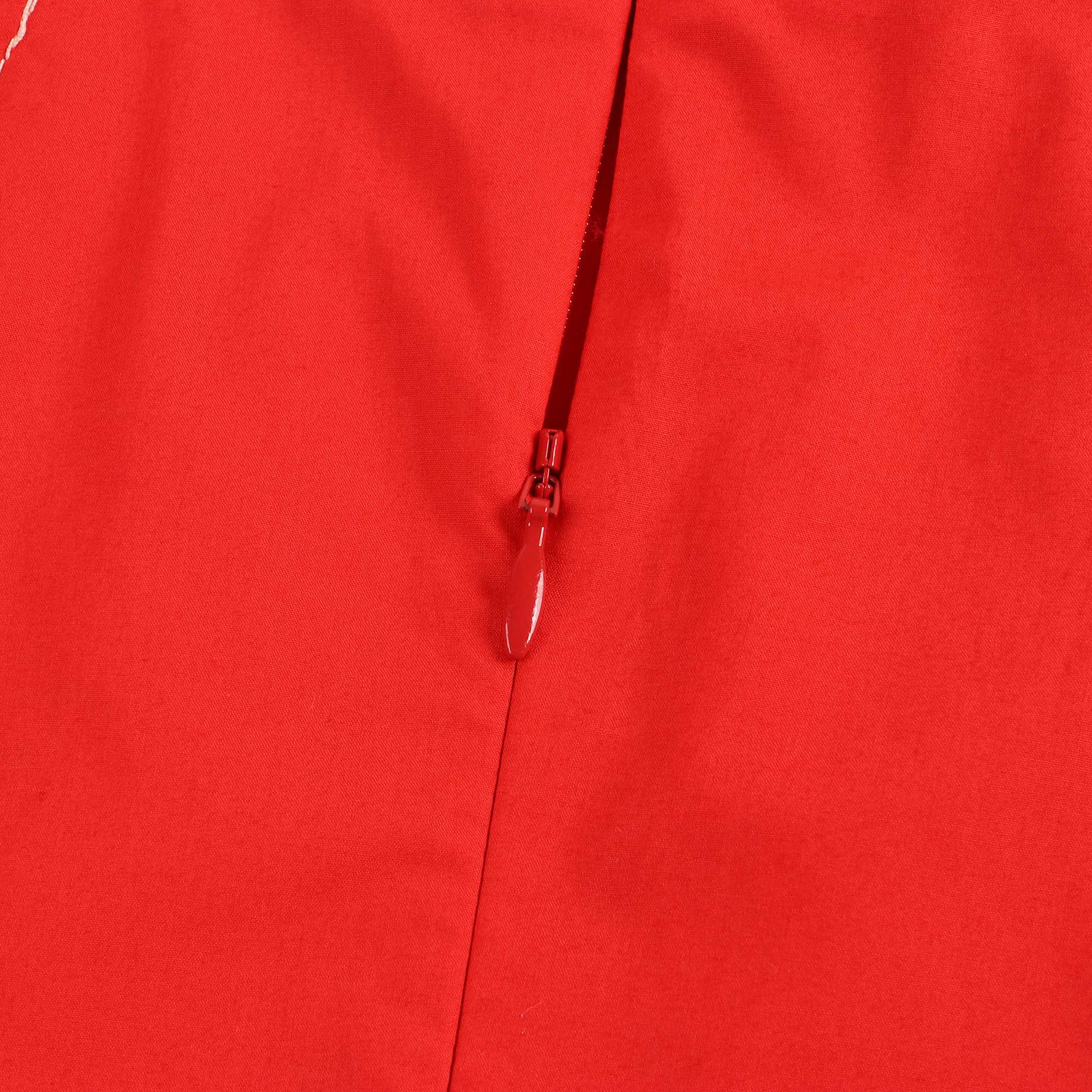 Girls Bright Red Cotton Dress