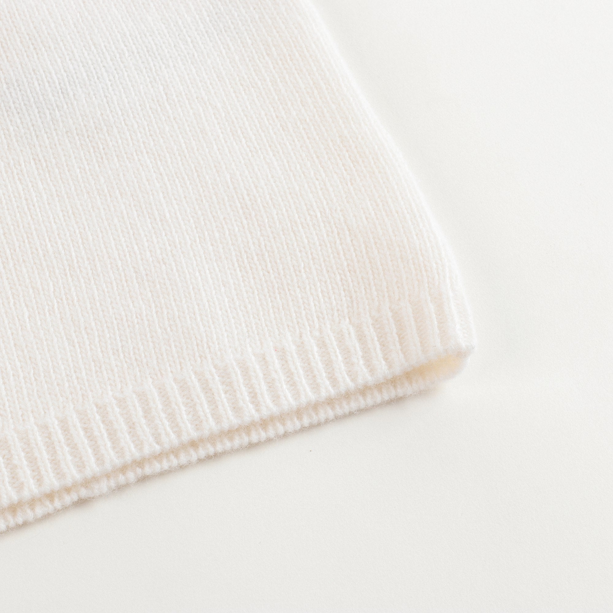 Girls White Embroidered Wool Sweater