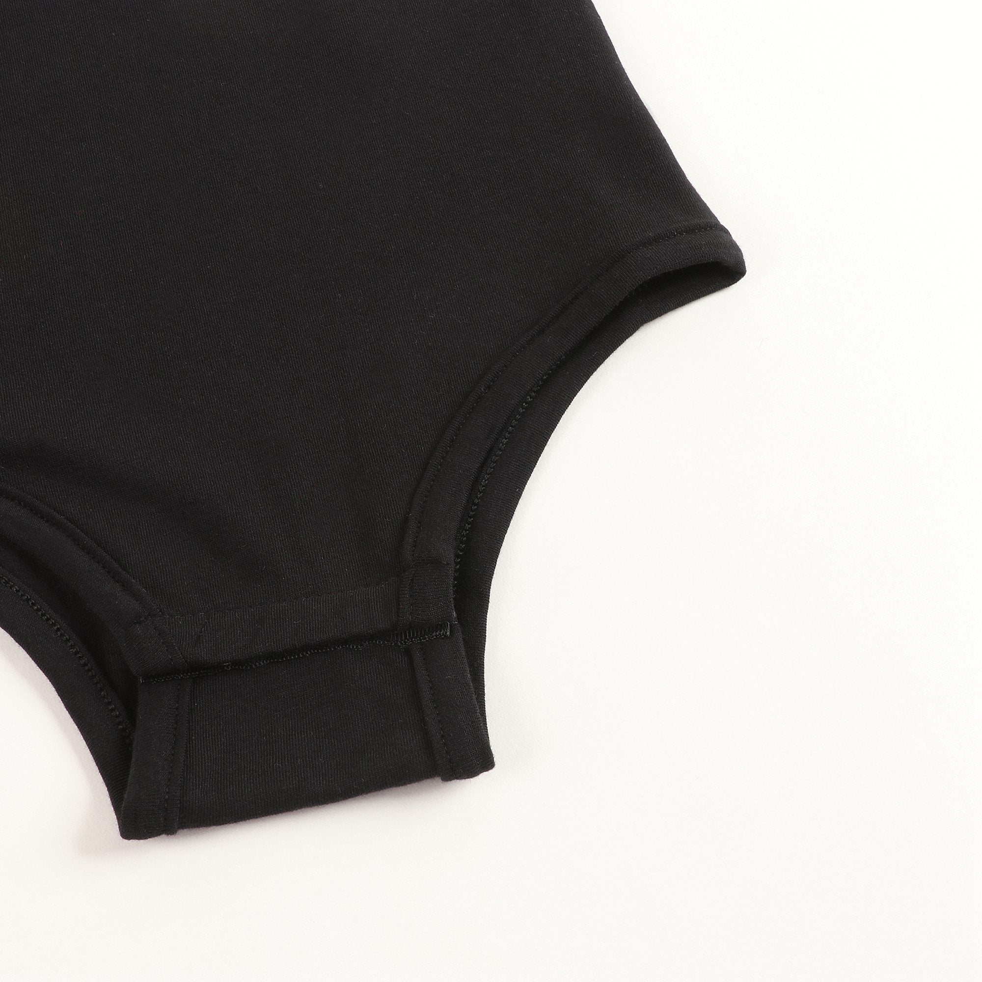 Girls Black Jersey Cotton Babysuits