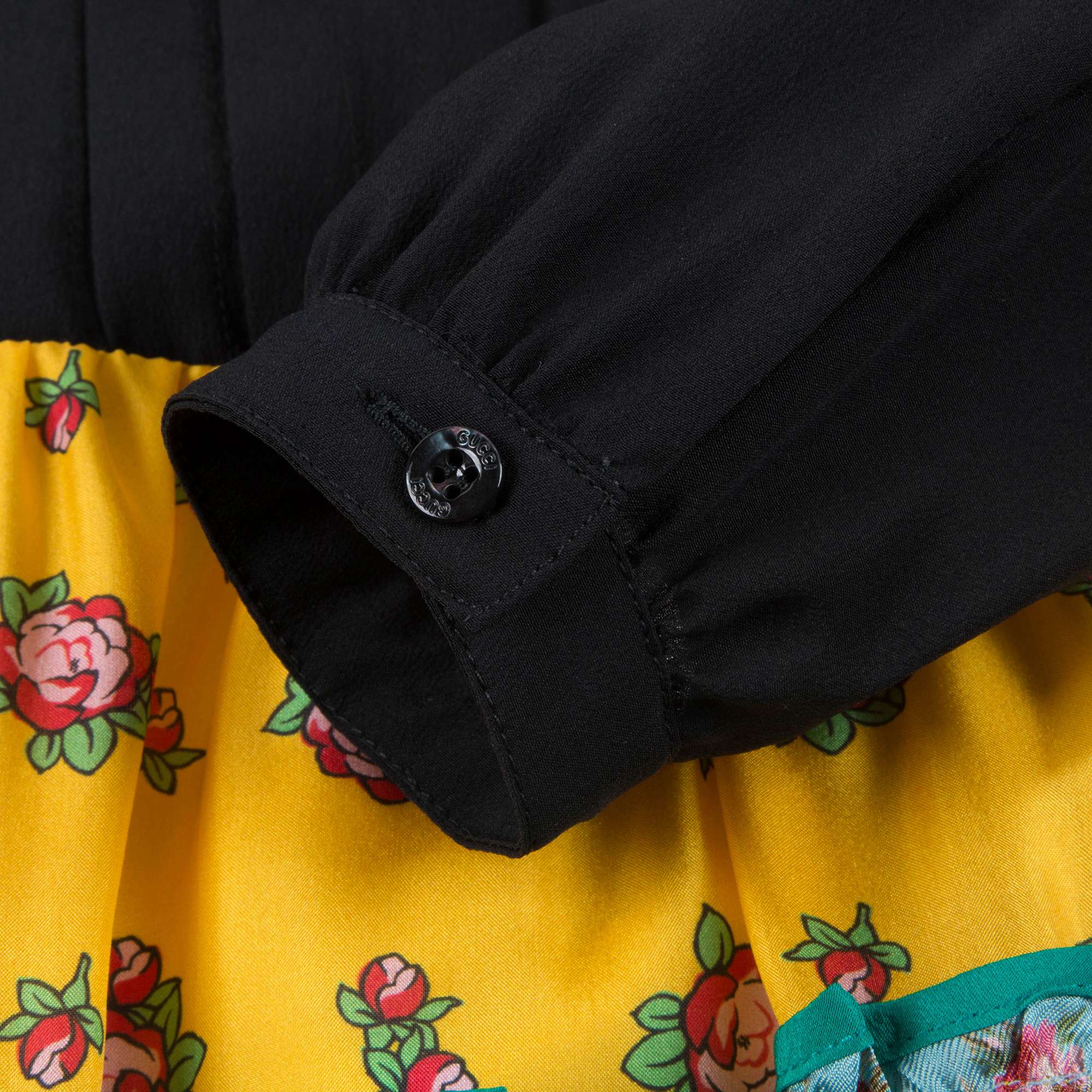 Girls Black Color Printed Dress