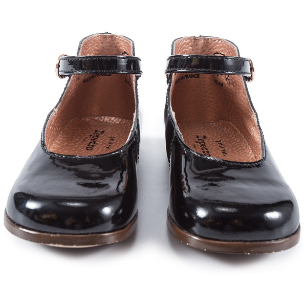 Baby Girls Black Leather Shoes