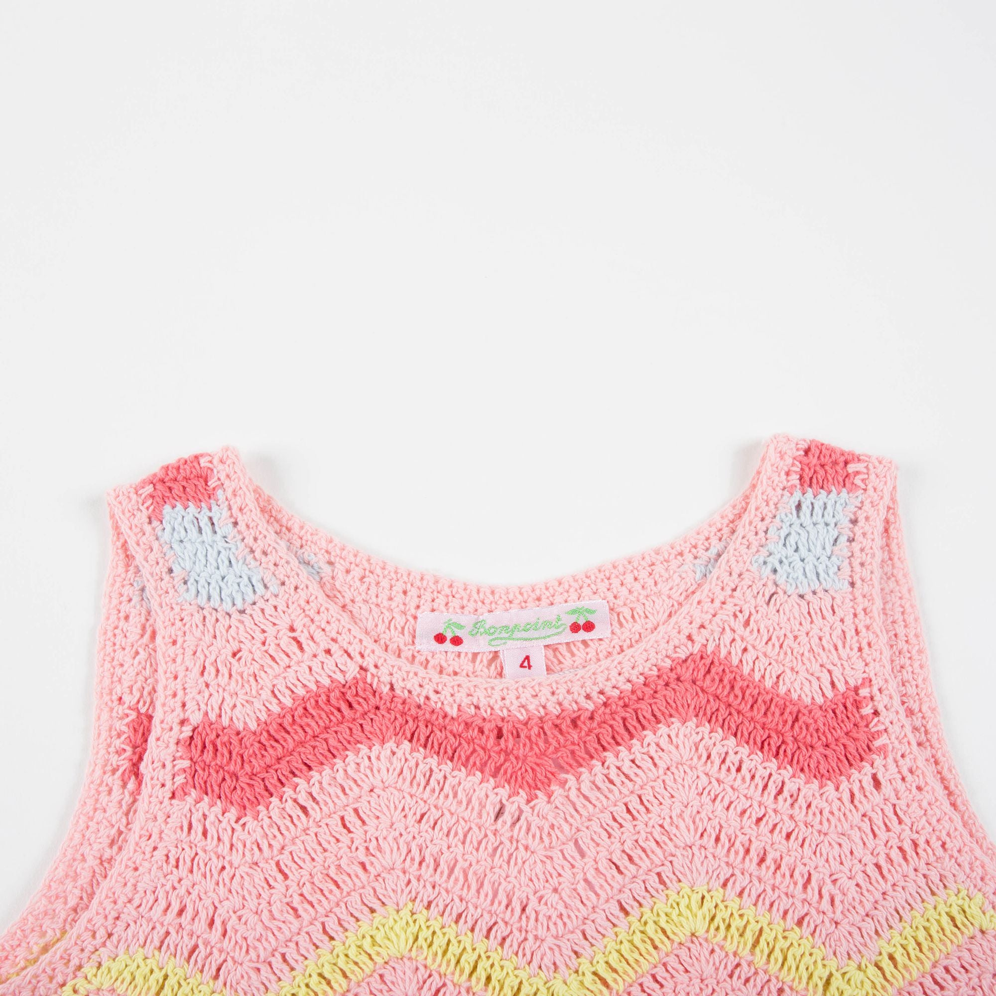 女童粉色针织背心