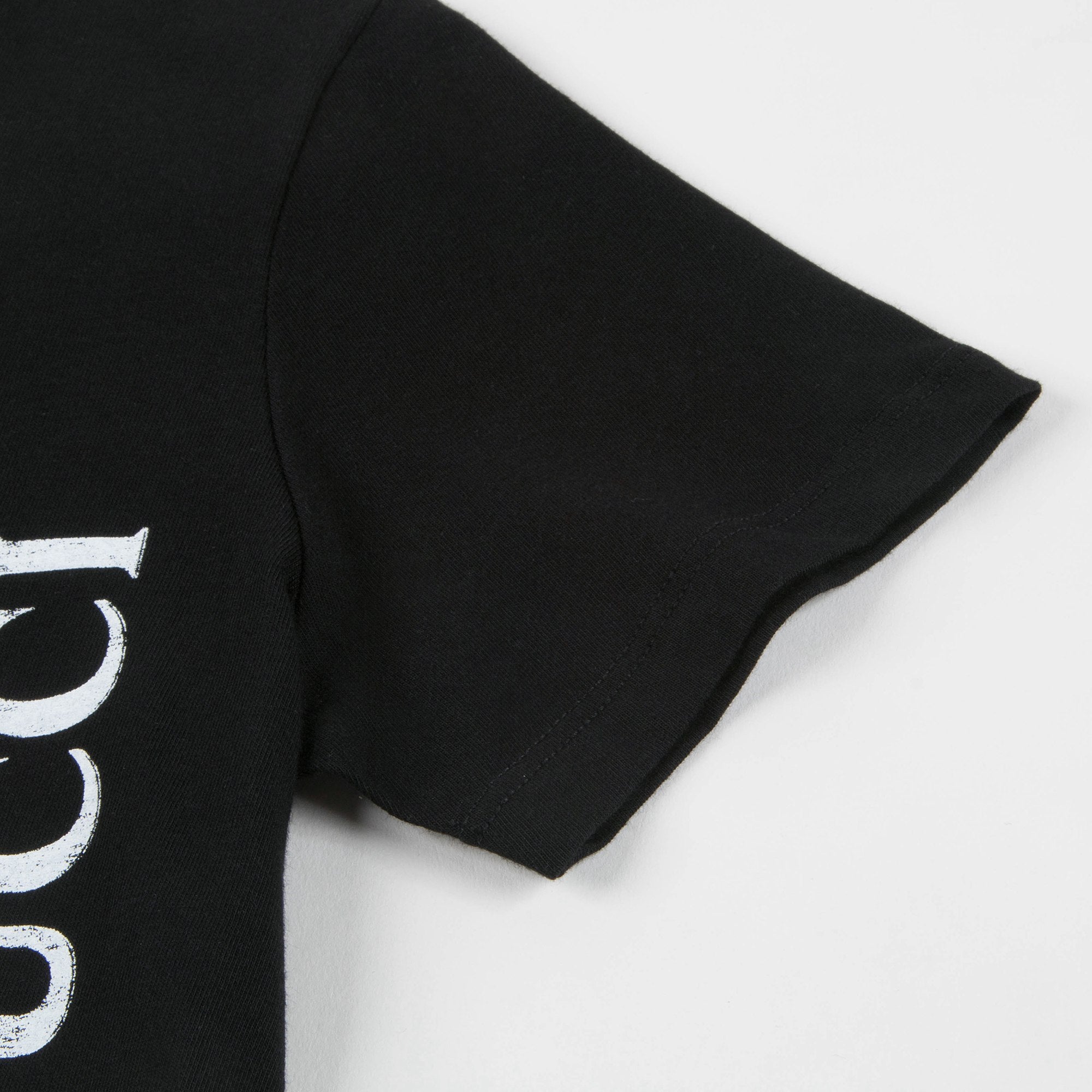 Girls & Boys Black Logo Cotton T-shirt