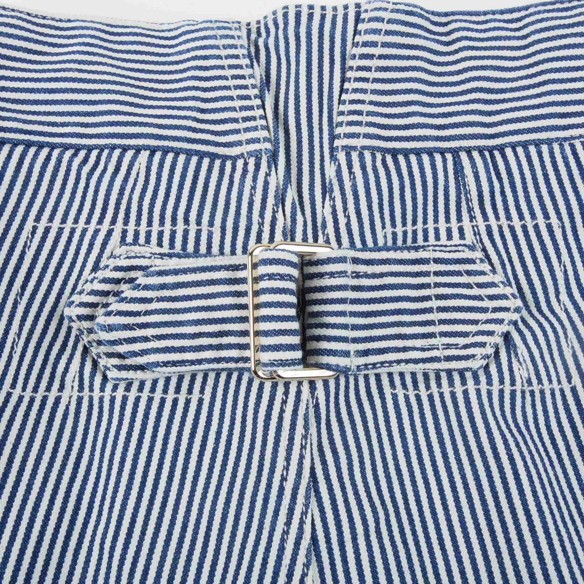 Girls Blue Striped Cotton Shorts