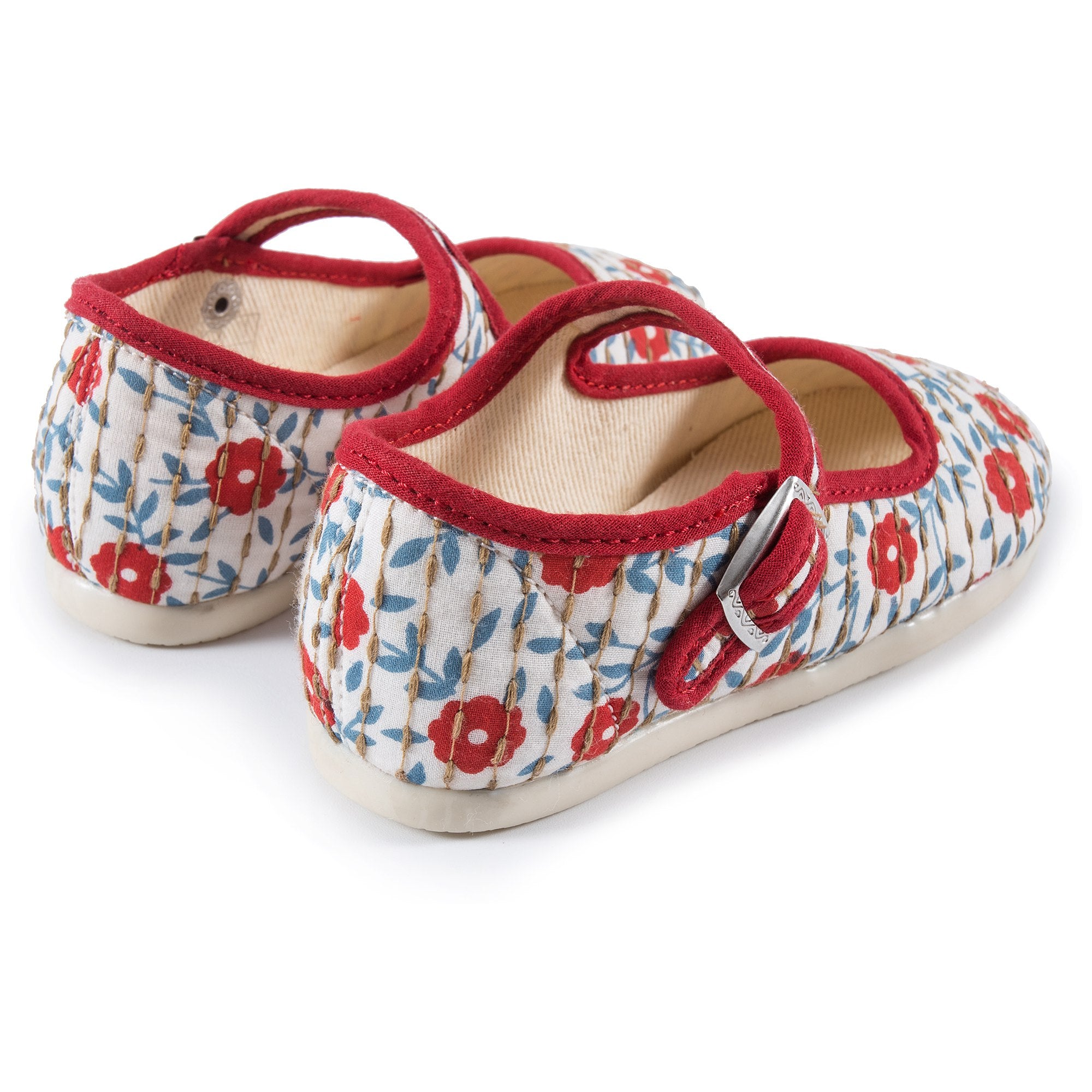 Girls Red Embroidery Cotton Shoes