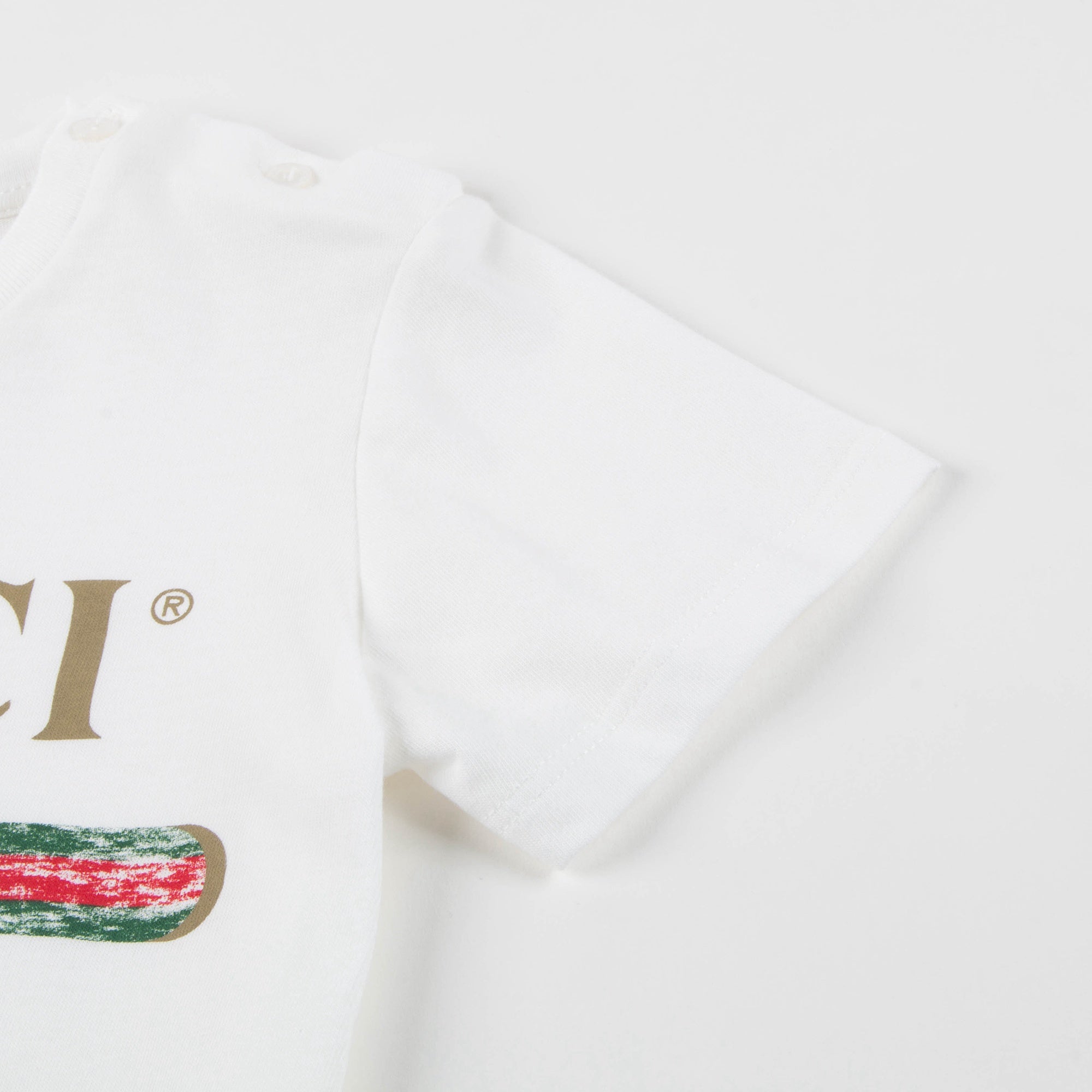 Baby White Logo Cotton T-shirt