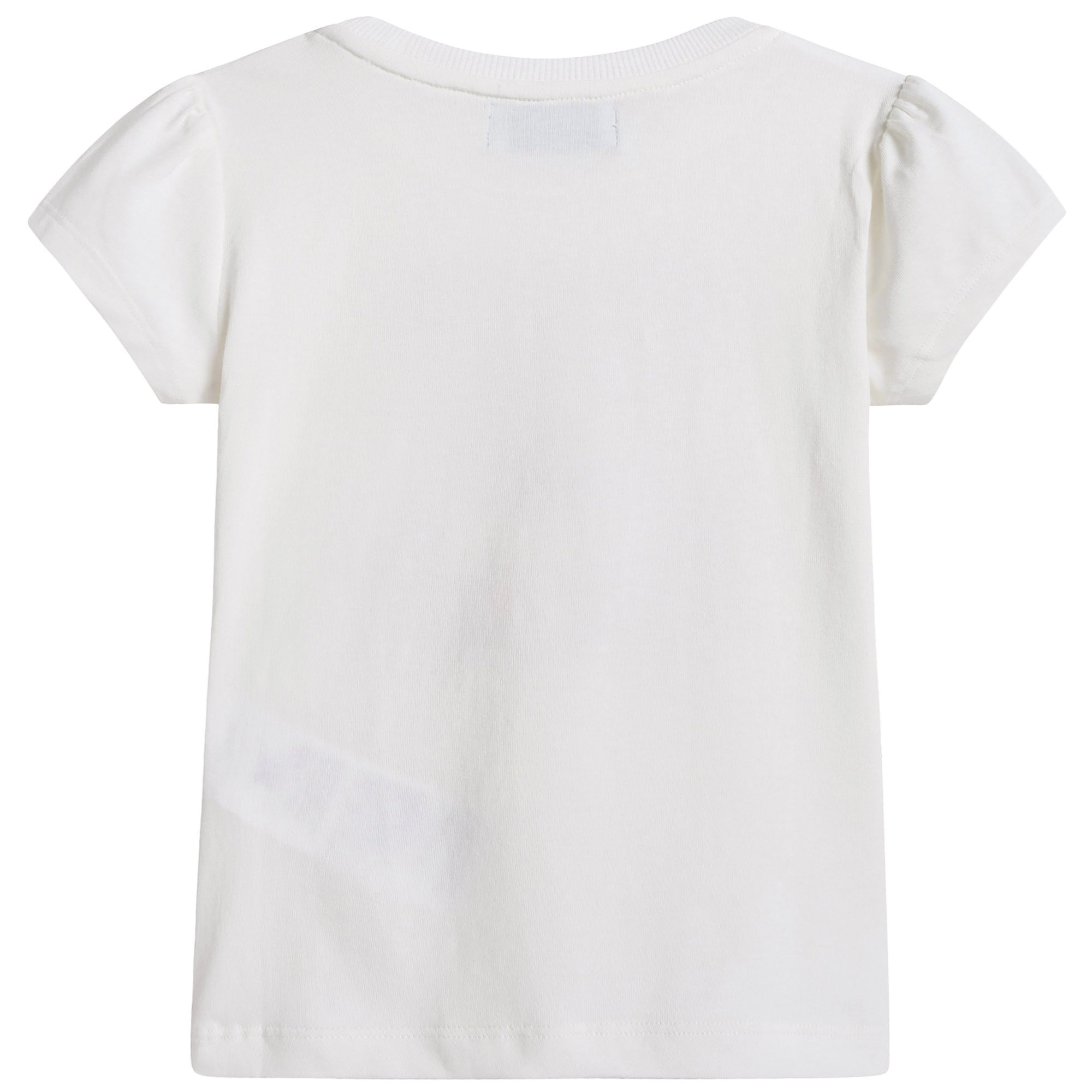 Girls White Teddy Bear T-shirt