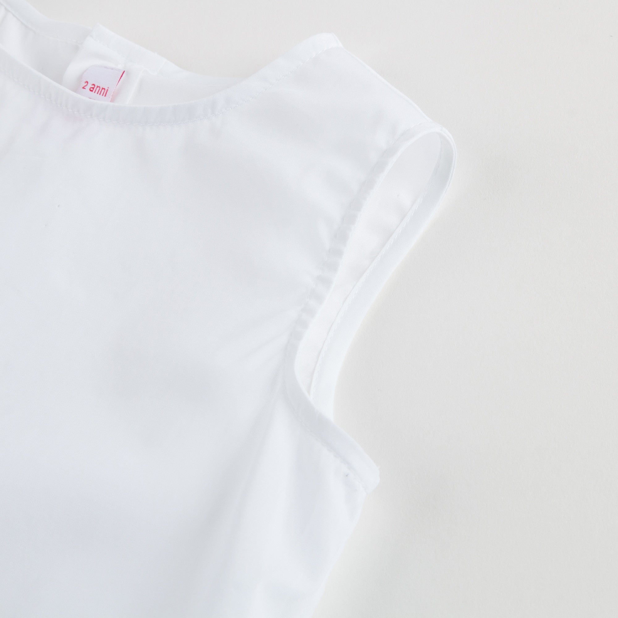 Girls White Sleeveless Top
