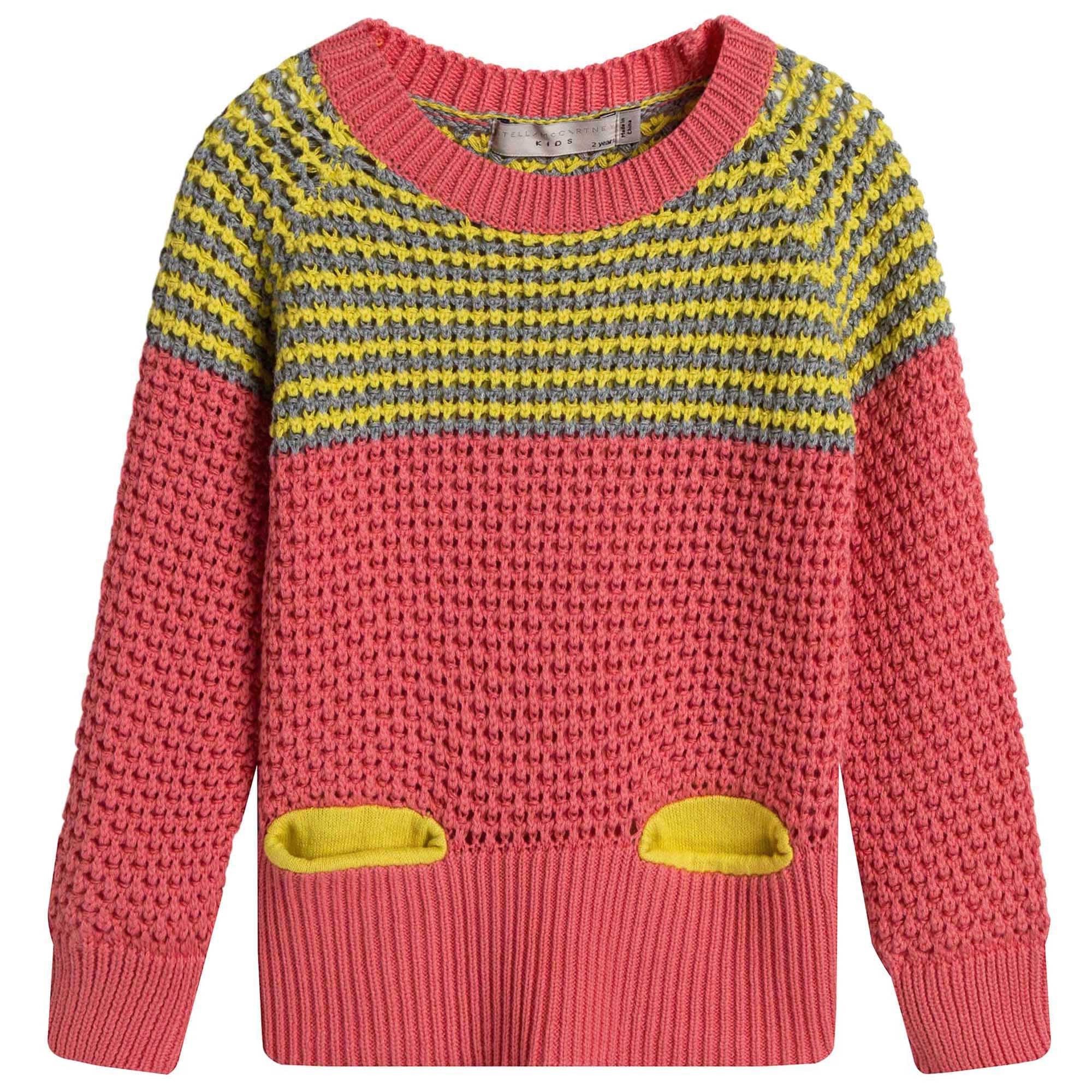 Girls Red Cotton 'Blossom' Sweater - CÉMAROSE | Children's Fashion Store - 1