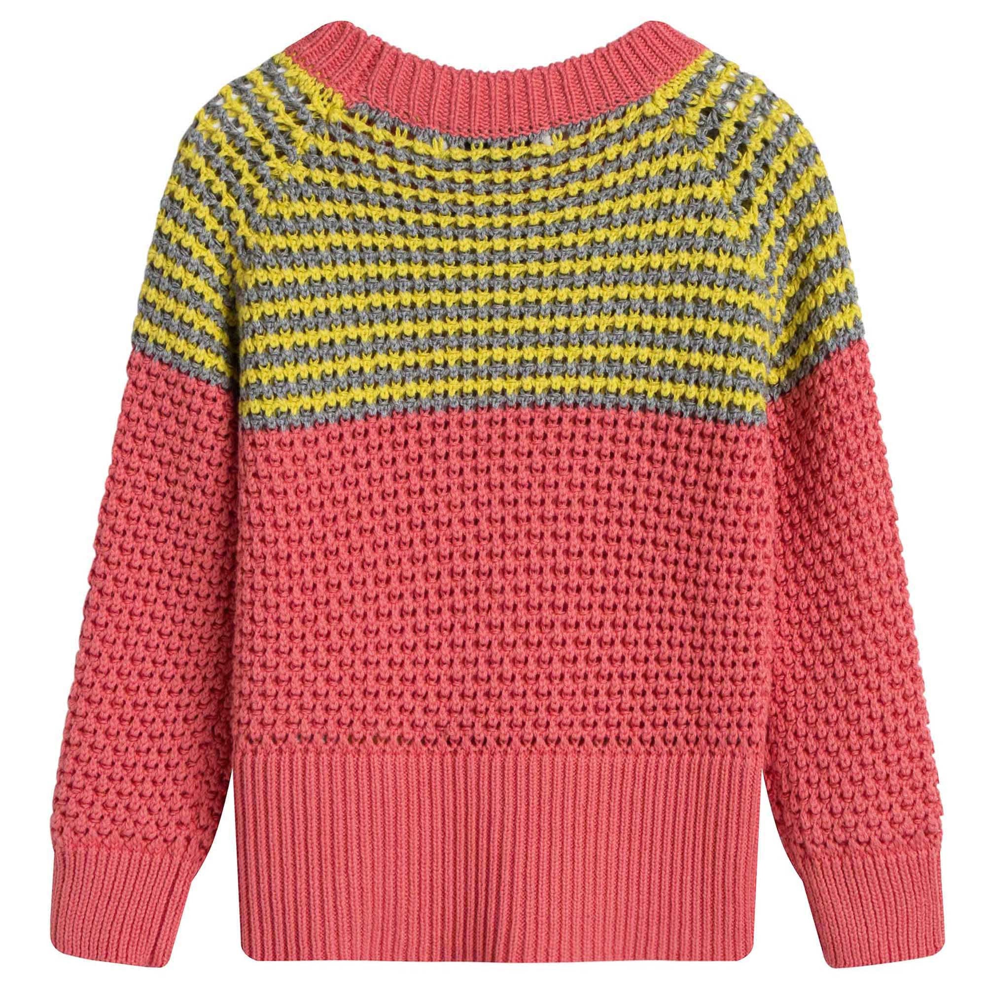 Girls Red Cotton 'Blossom' Sweater - CÉMAROSE | Children's Fashion Store - 2