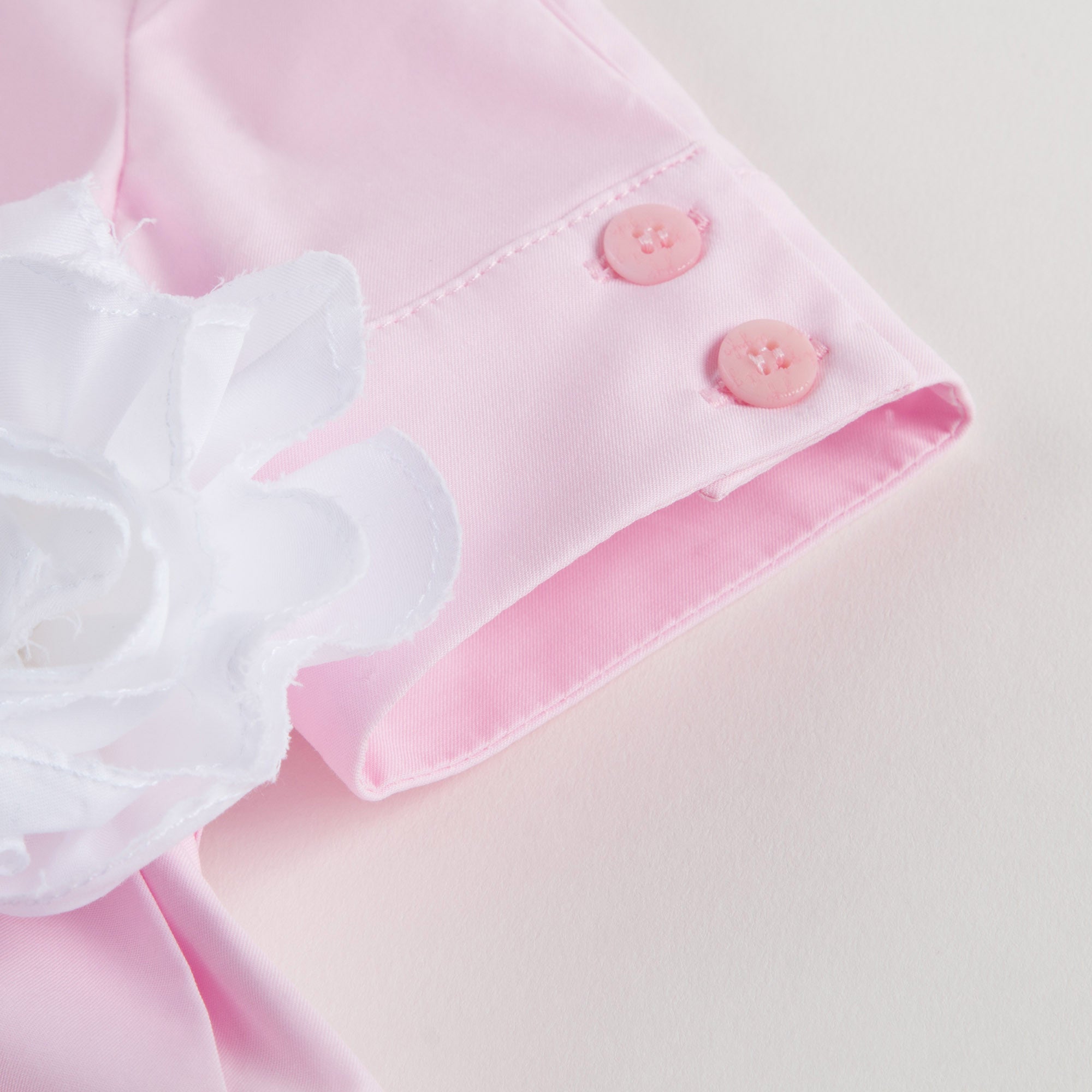 Girls Pink Cotton Dress with Flower