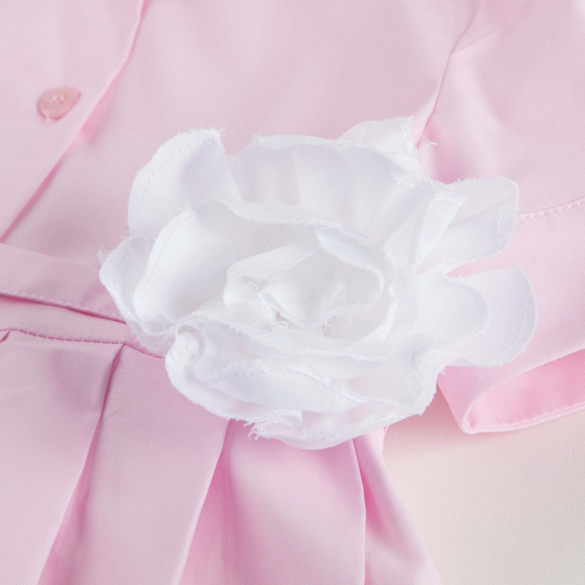 Girls Pink Cotton Dress with Flower
