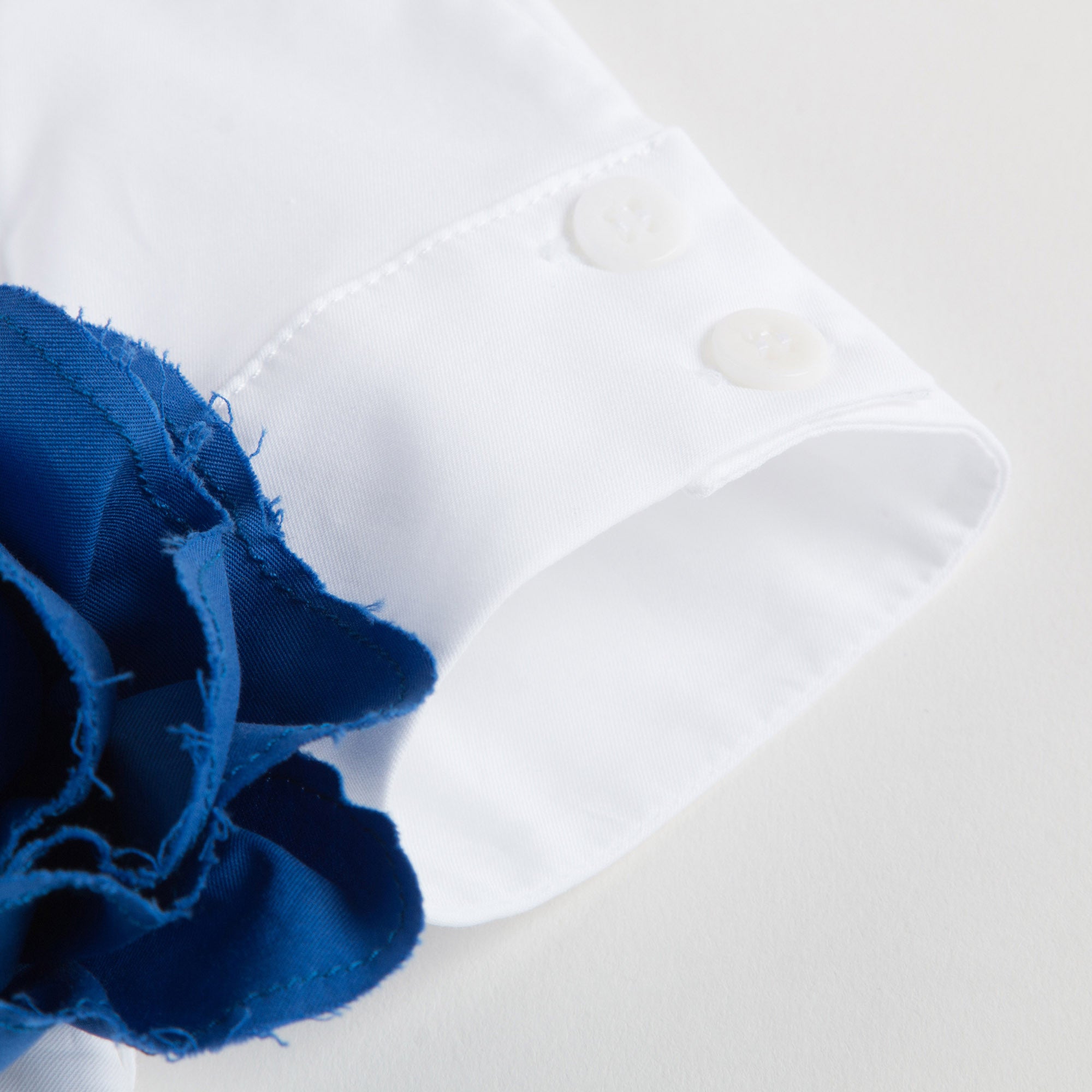 Girls White Dress With Blue Flower