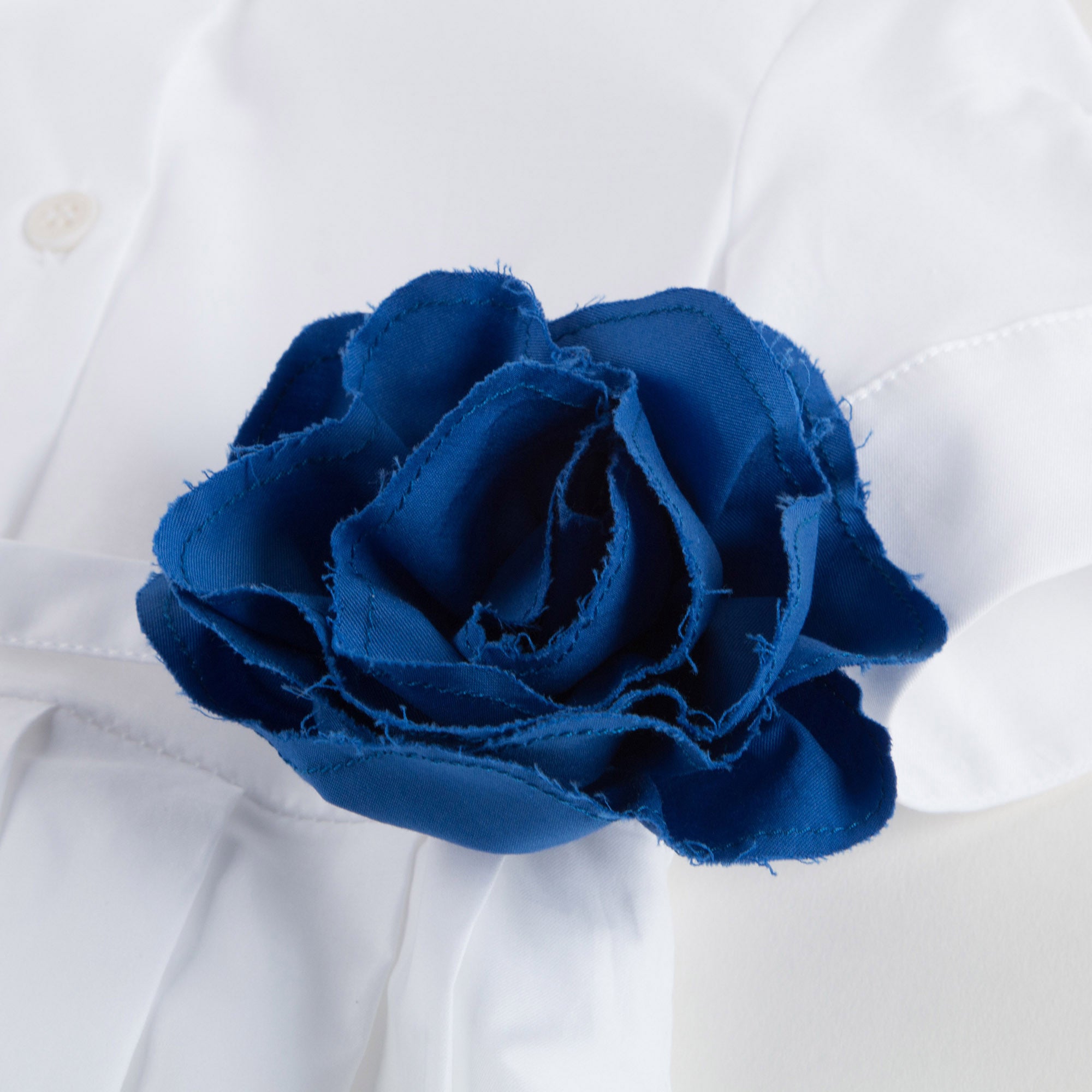 Girls White Dress With Blue Flower