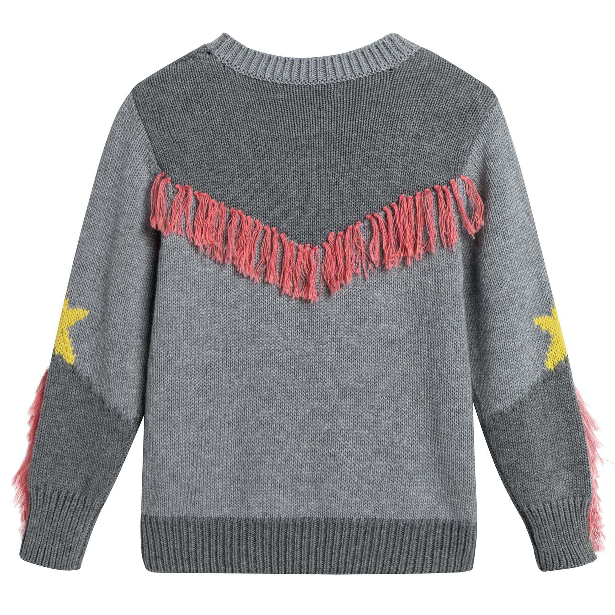 Girls Grey 'Blossom' Sweater With Alphabet Trims - CÉMAROSE | Children's Fashion Store - 2
