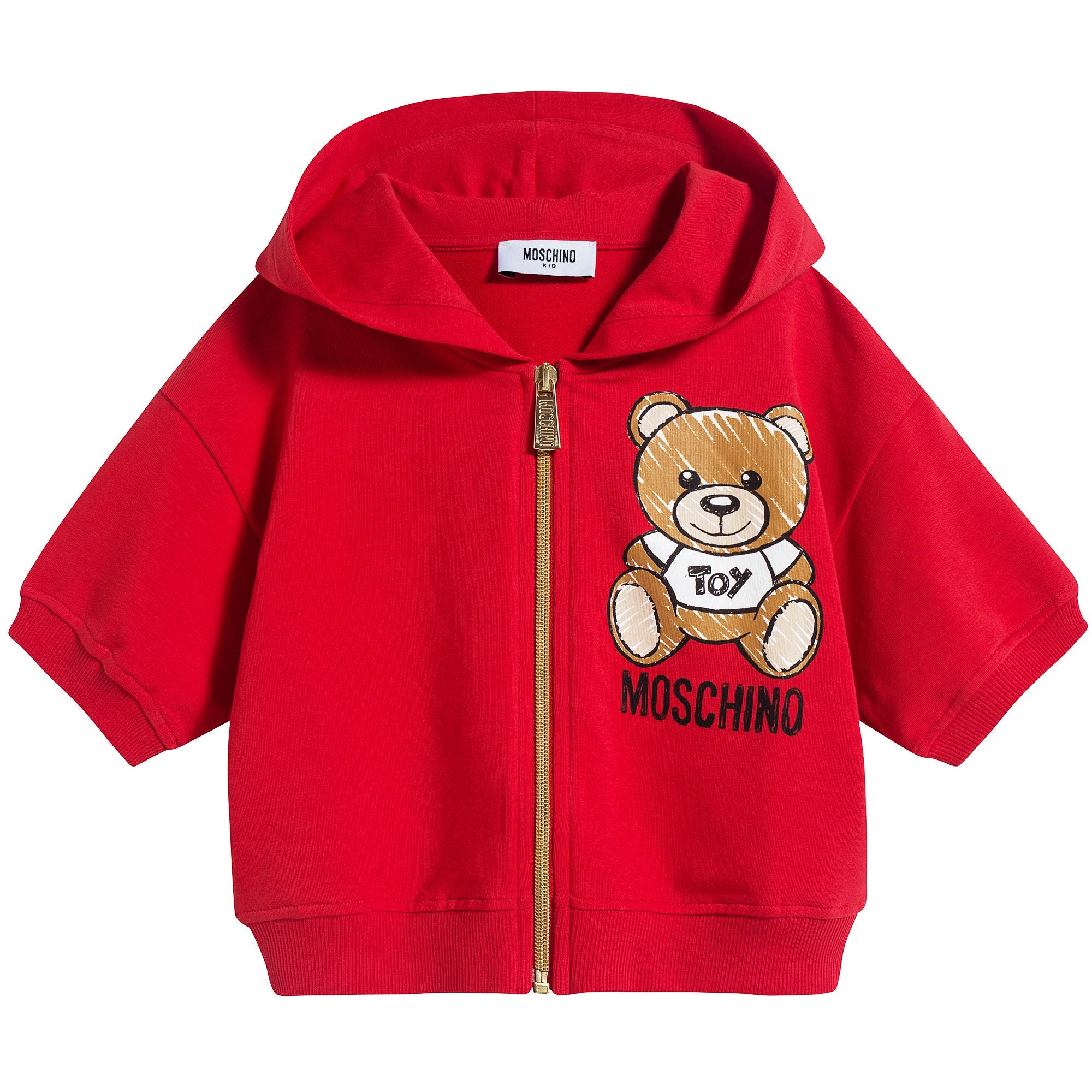 Girls Red Teddy Zip Sweatshirt