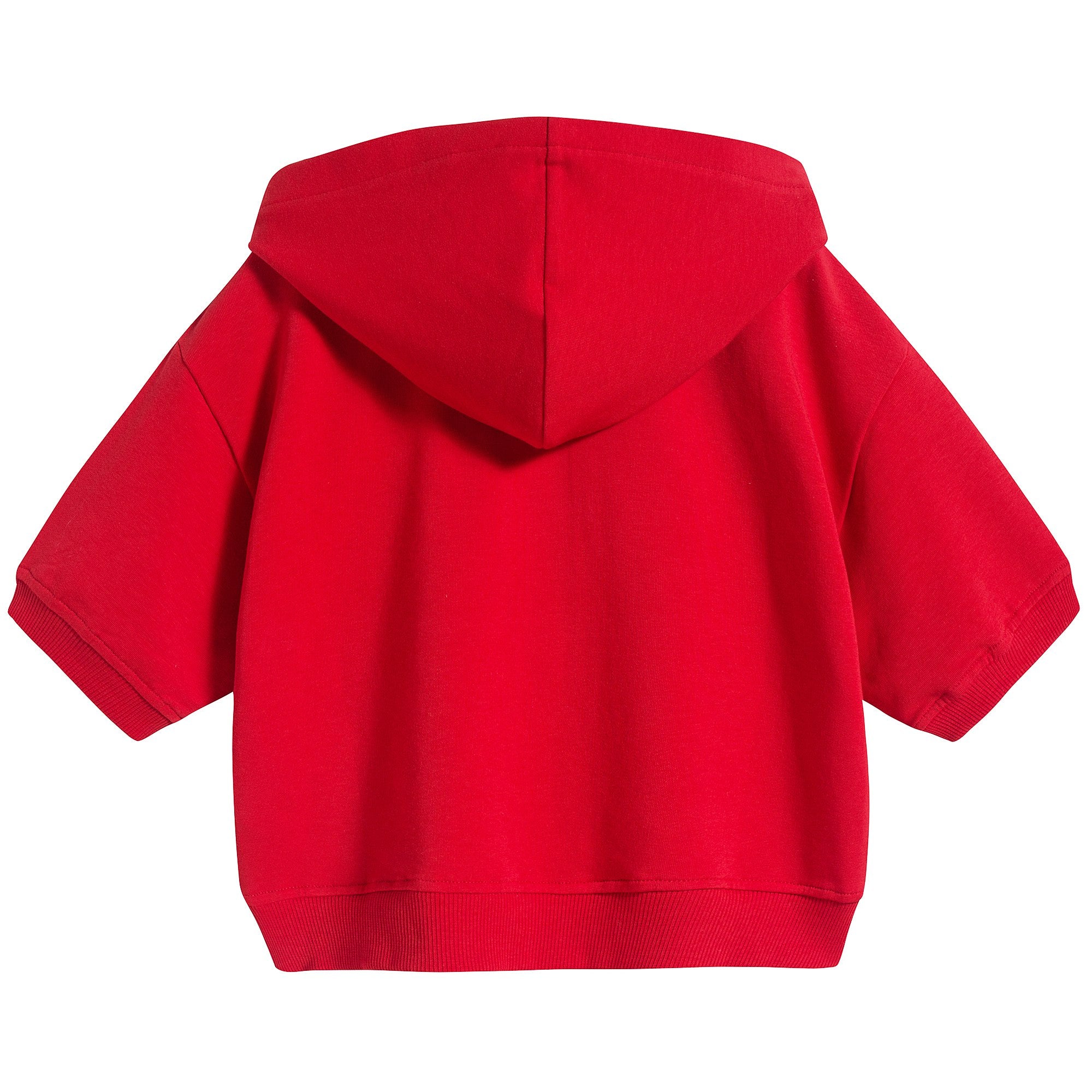 Girls Red Teddy Zip Sweatshirt