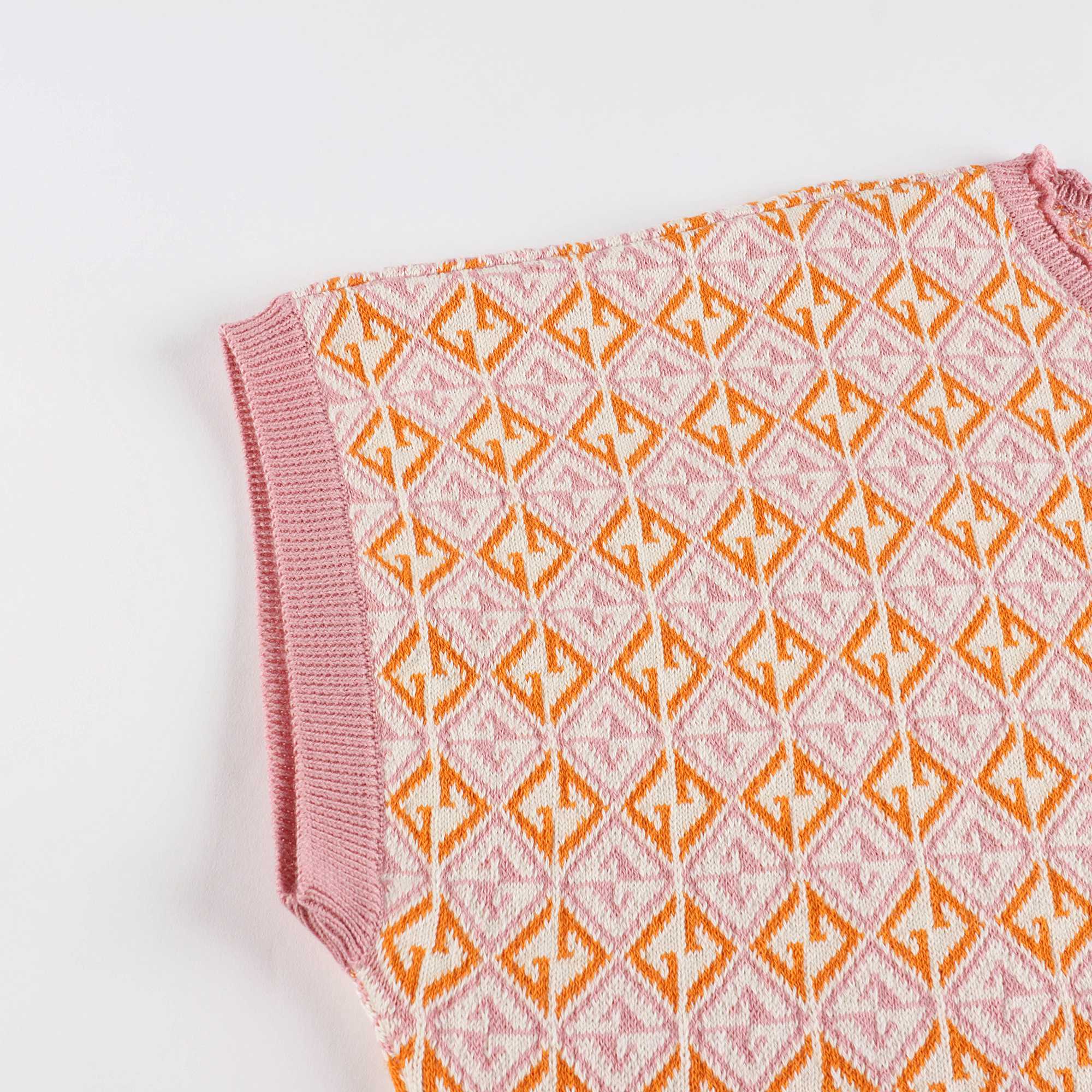 Girls Pink GG Knit T-Shirt
