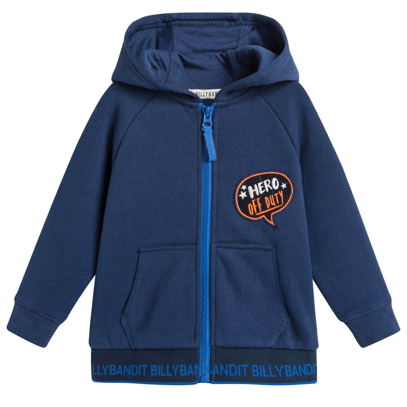 Boys Medieval Blue Hooded Cotton Tracksuit - CÉMAROSE | Children's Fashion Store - 3