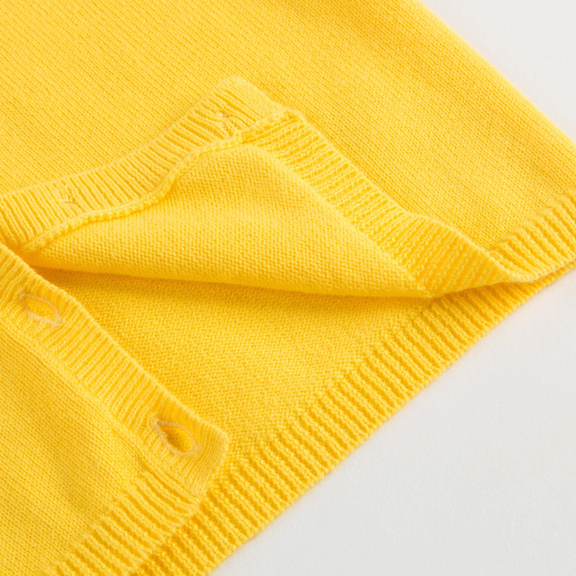 Girls Yellow Cotton Cardigan