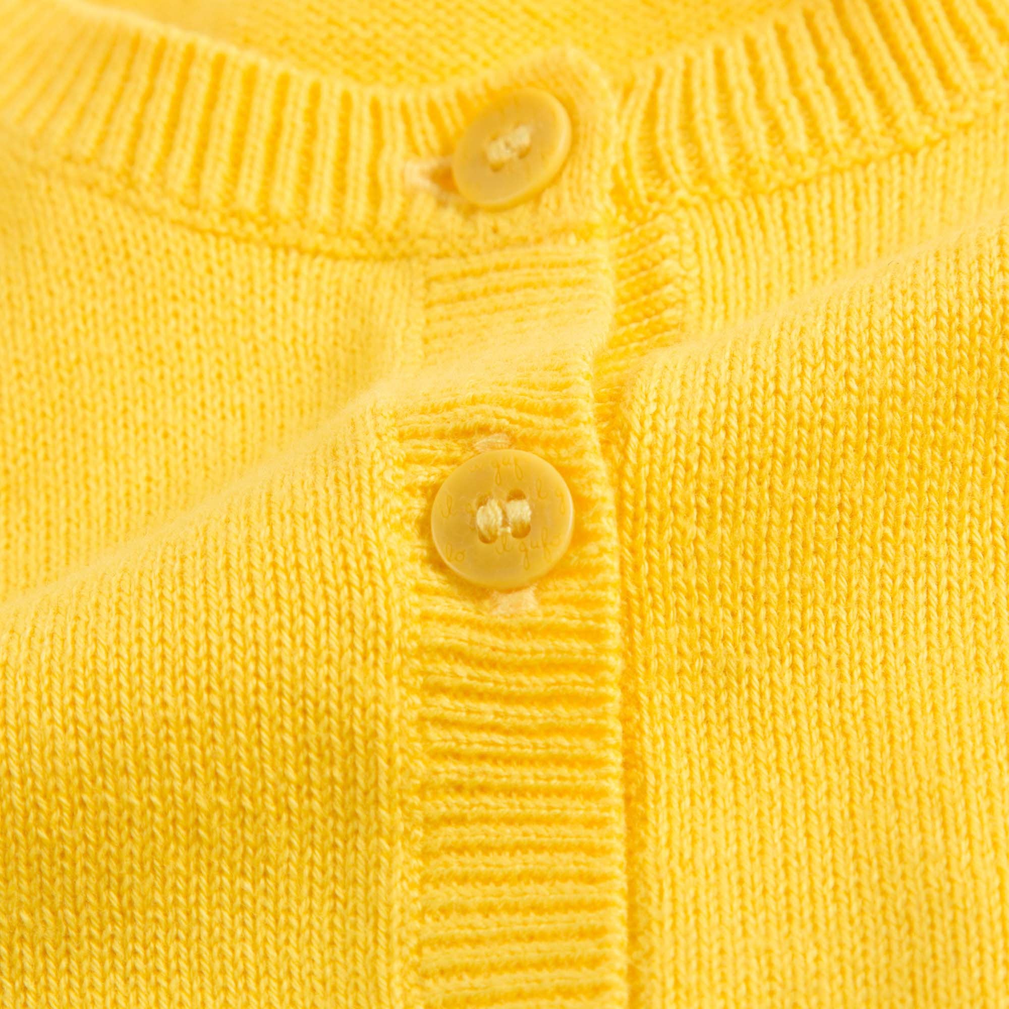 Girls Yellow Cotton Cardigan
