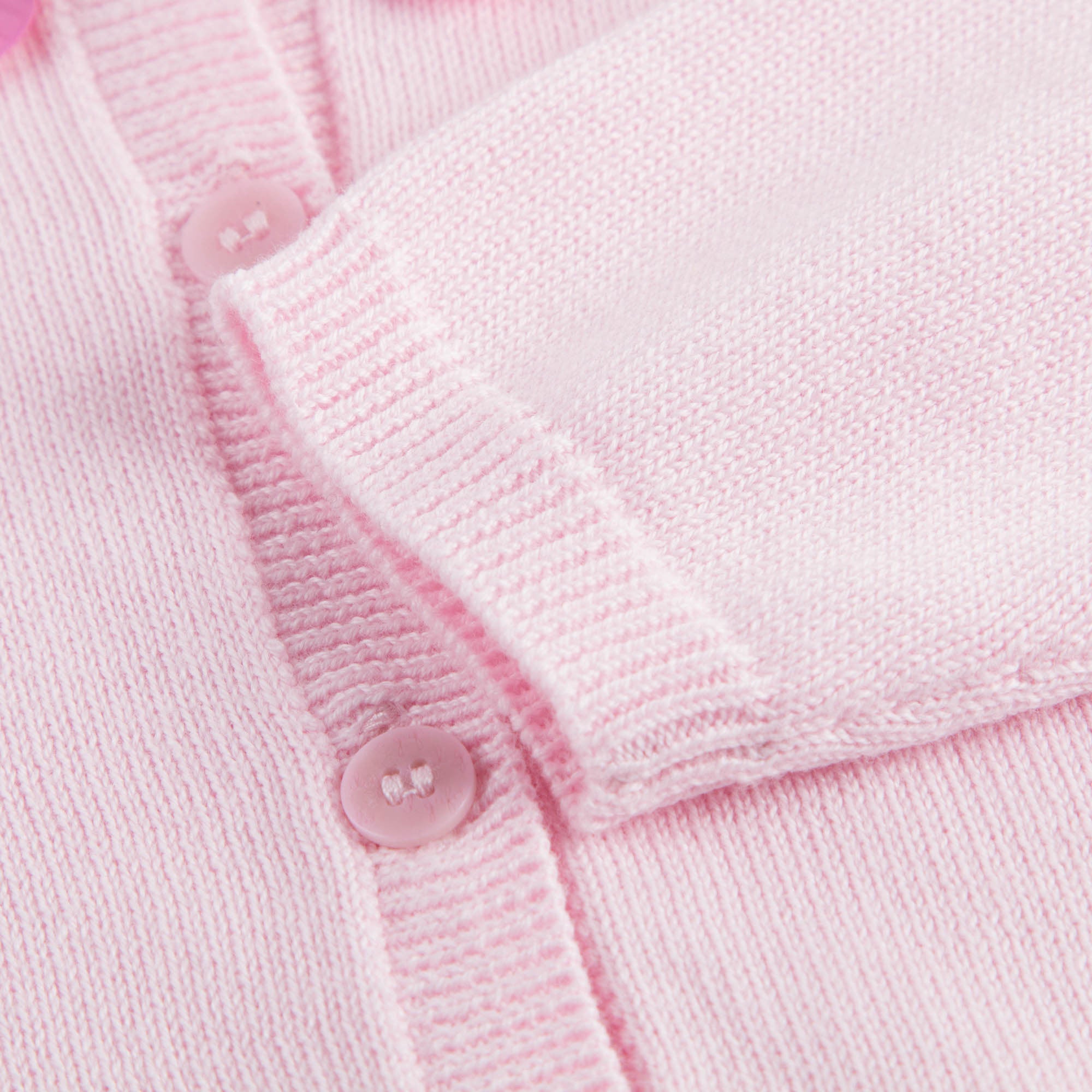 Girls Pink Cotton Cardigan With Flowers