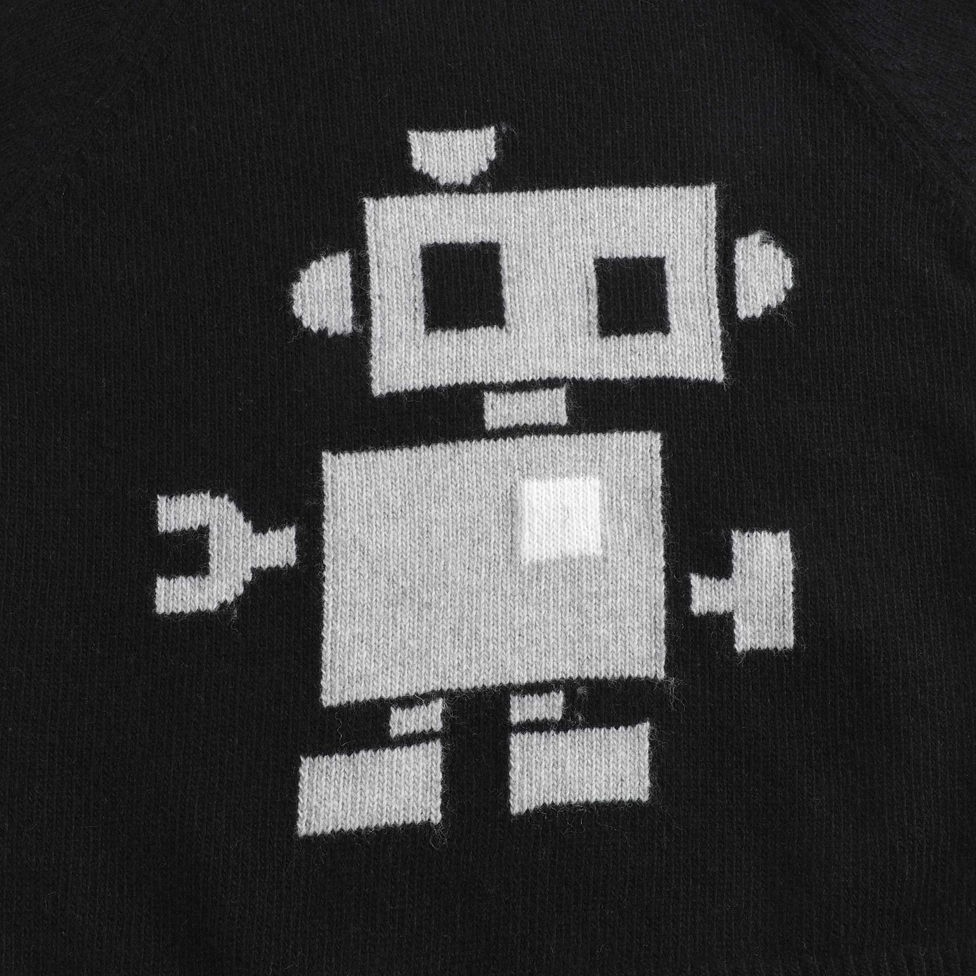 Boys Black & Grey Jacquard Wool Sweater
