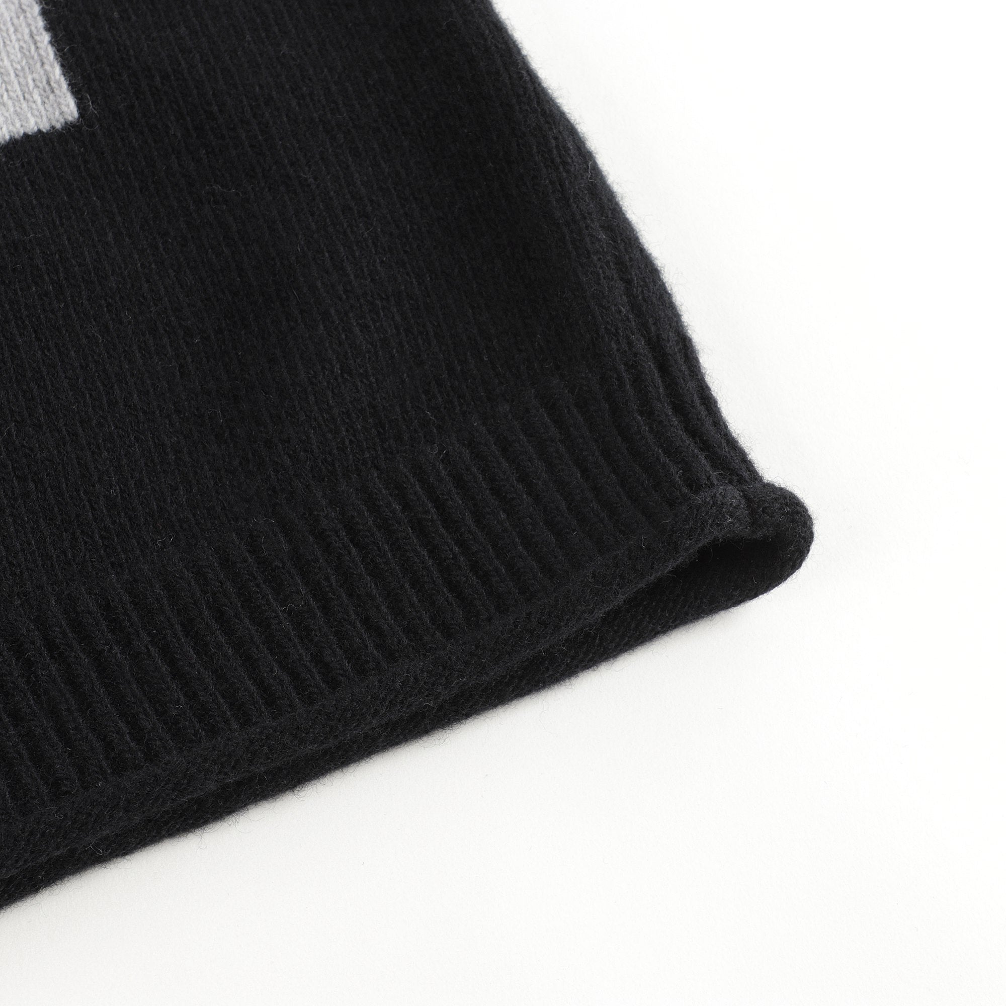 Boys Black & Grey Jacquard Wool Sweater