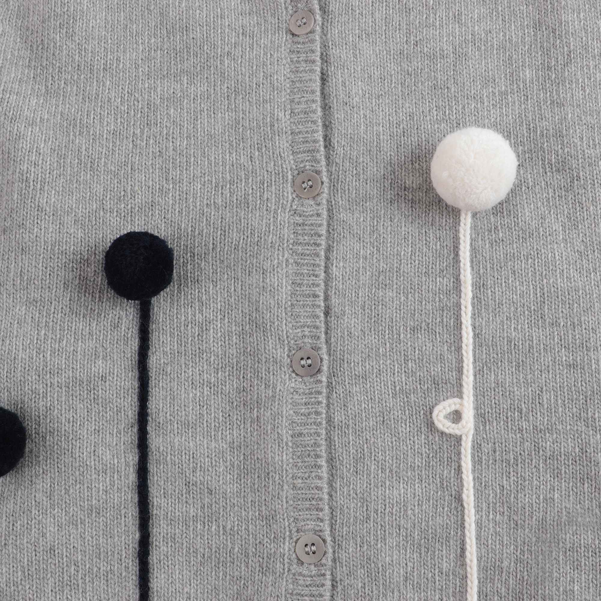 Girls Grey Balloon Wool Cardigan