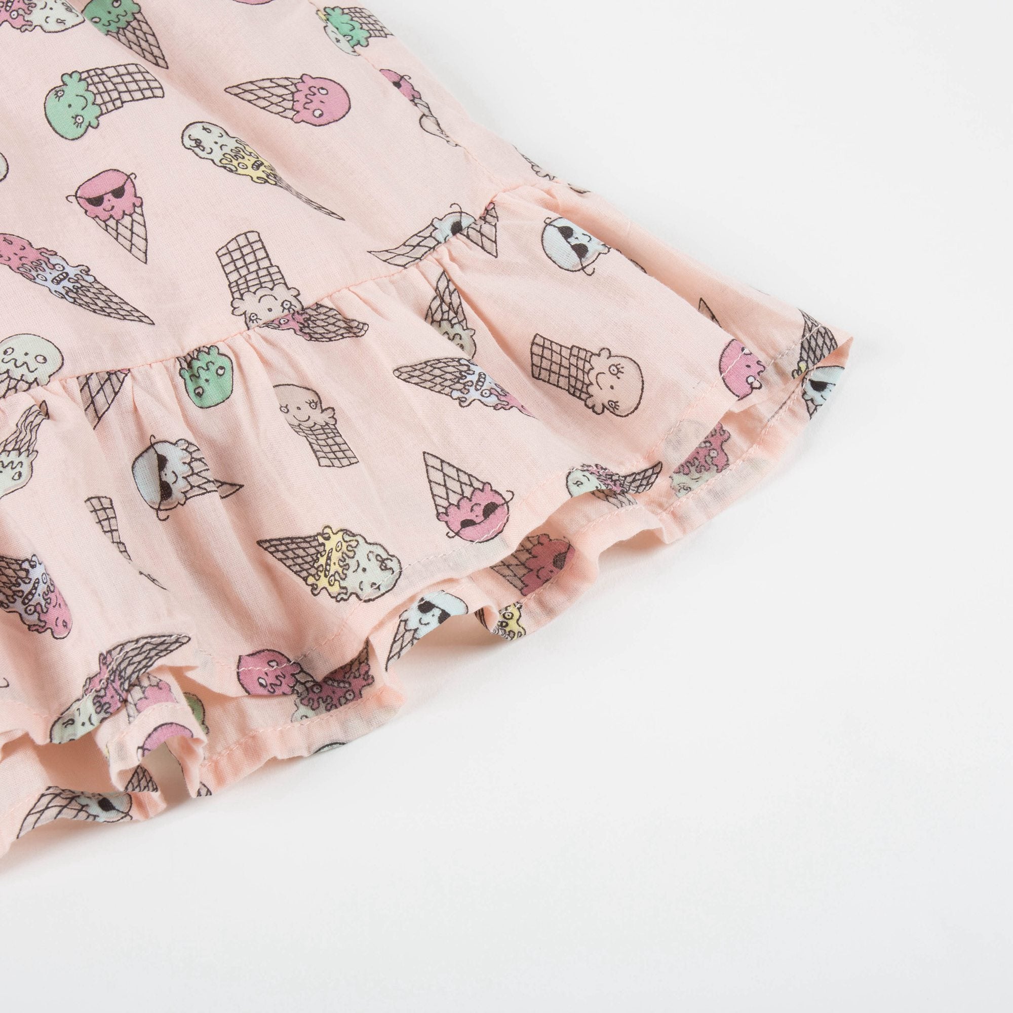 Girls Pink Icecreams Printed Dress