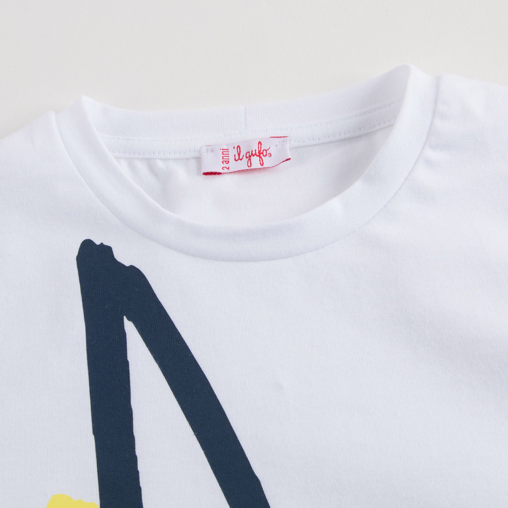 Boys White Boat Printed T-Shirt