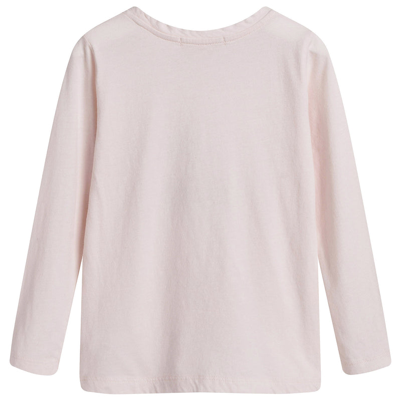 Girls Pale Pink Cotton Gold Cherry Trims T-Shirt - CÉMAROSE | Children's Fashion Store - 2