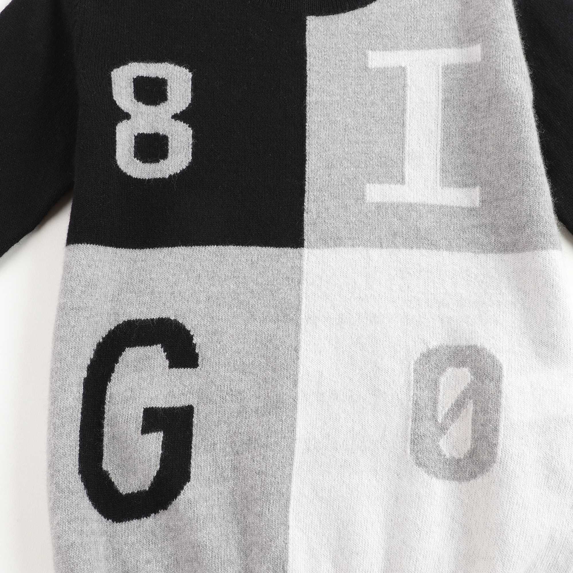 Boys Black & Grey Logo Wool Sweater