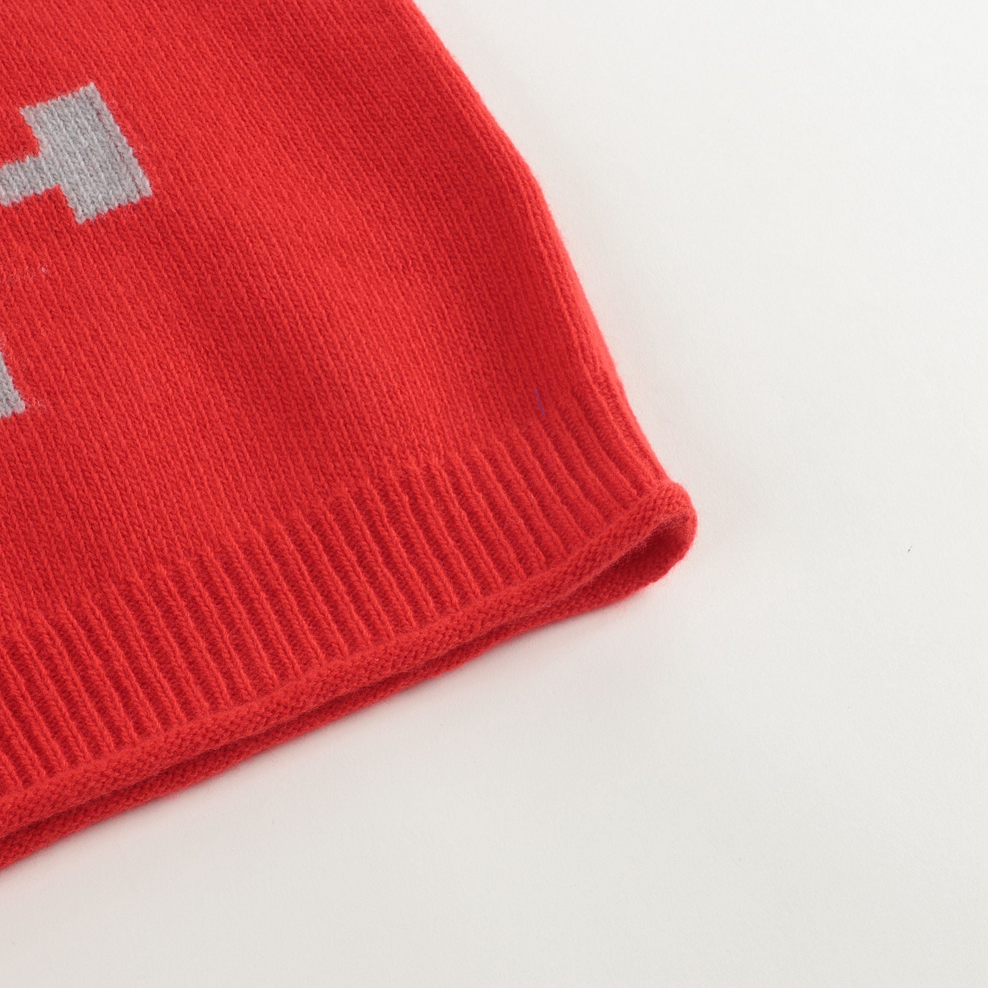 Boys Red Pattern Wool Sweater