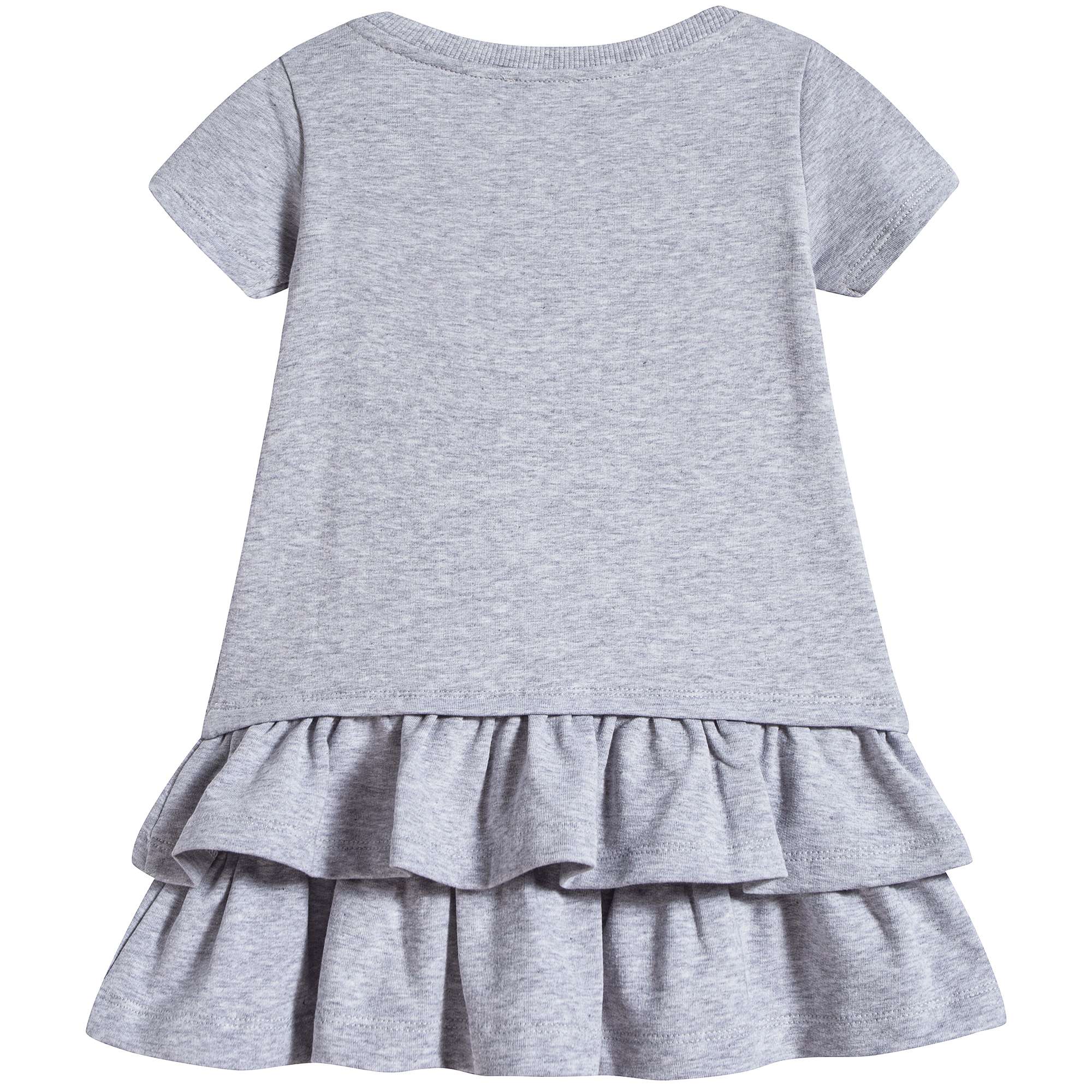 Baby Girls Grey Teddy Cotton Dress
