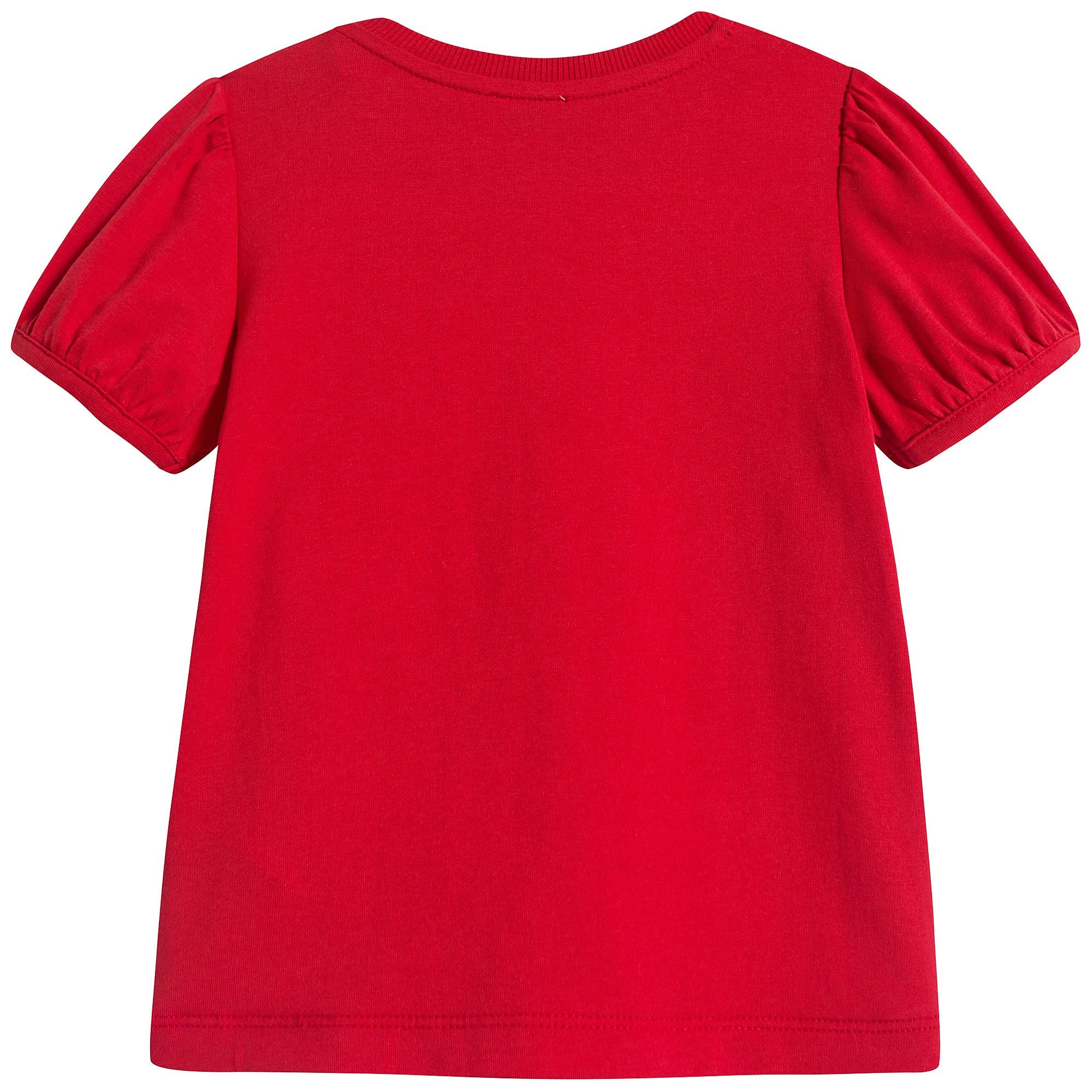 Baby Girls Red Cotton T-Shirt