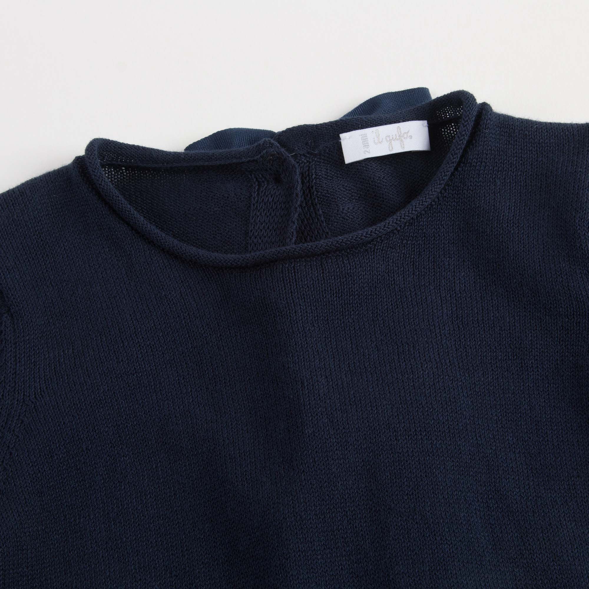Girls Dark Blue Cotton Sweater